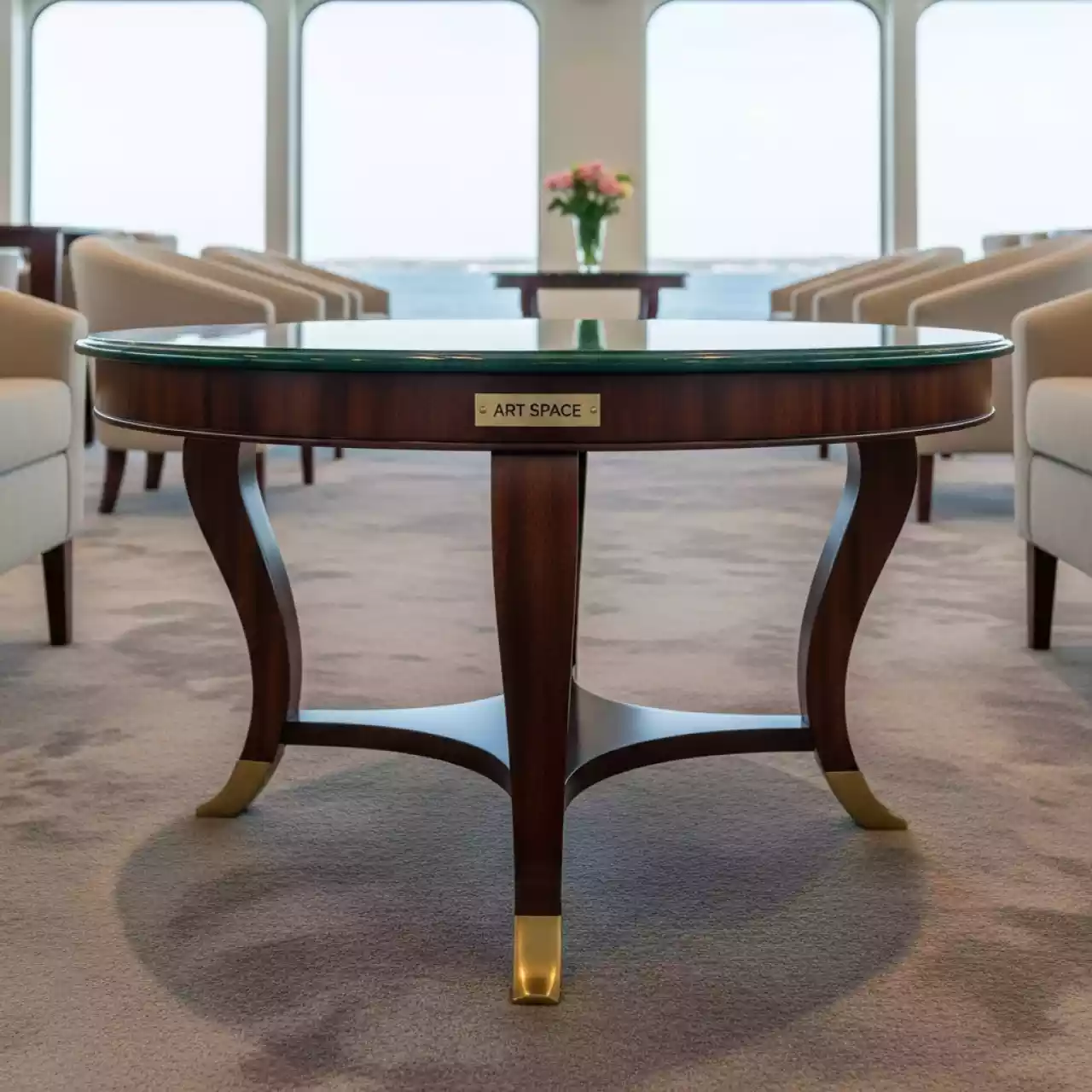 Аренда Журнальный стол классик с зеленой столешницей на теплоходе «Дагомыс» — ART SPACE