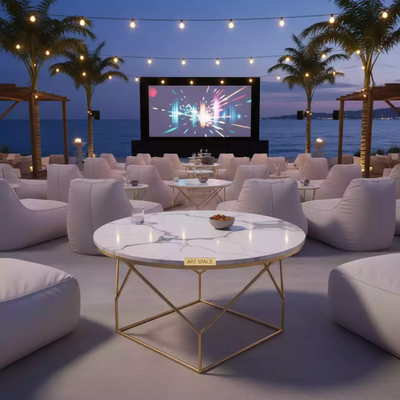 Аренда Журнальный стол marble gold в пляжном клубе Del Mar — ART SPACE