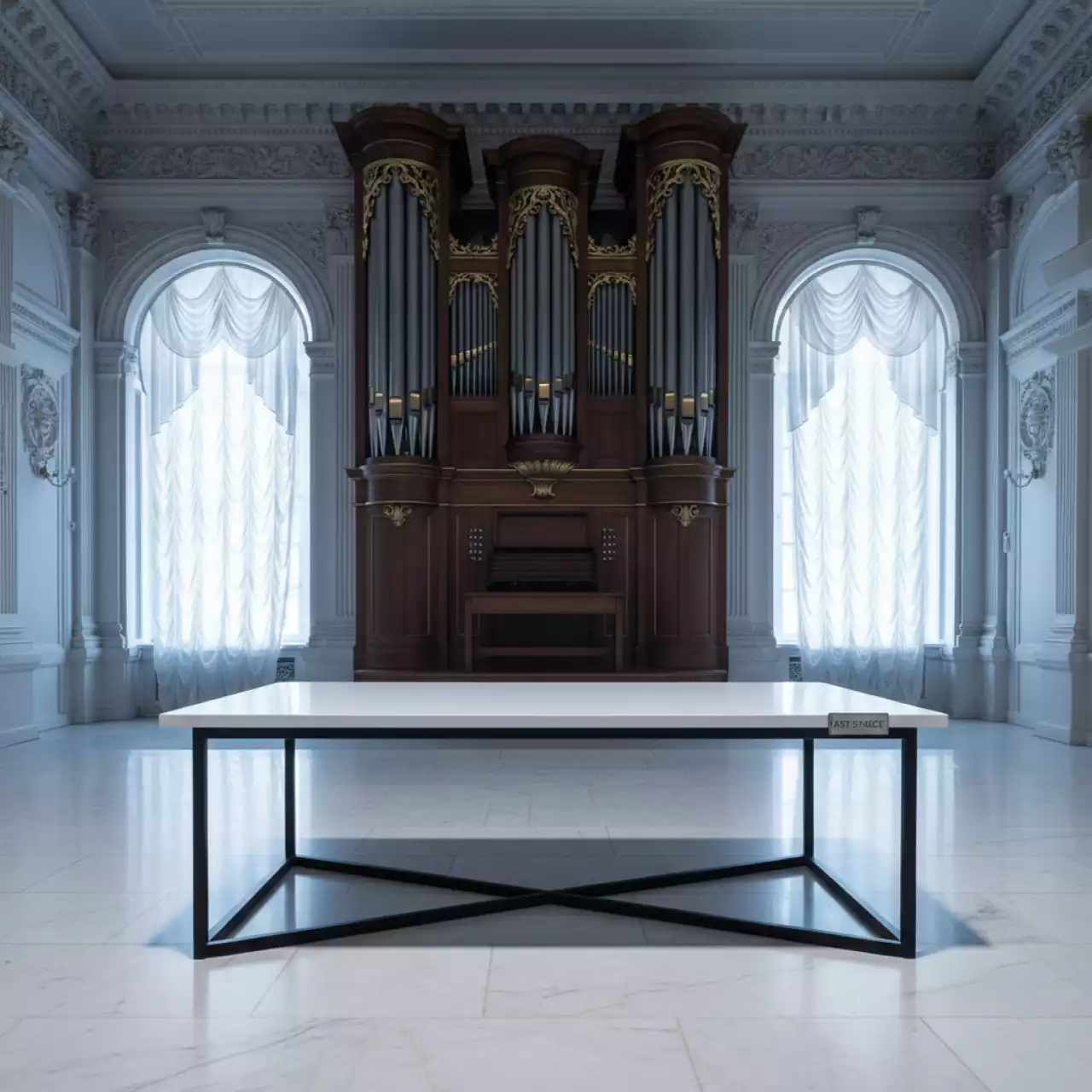 Аренда Журнальный стол Quarterback белый в Зале органной и камерной музыки — ART SPACE