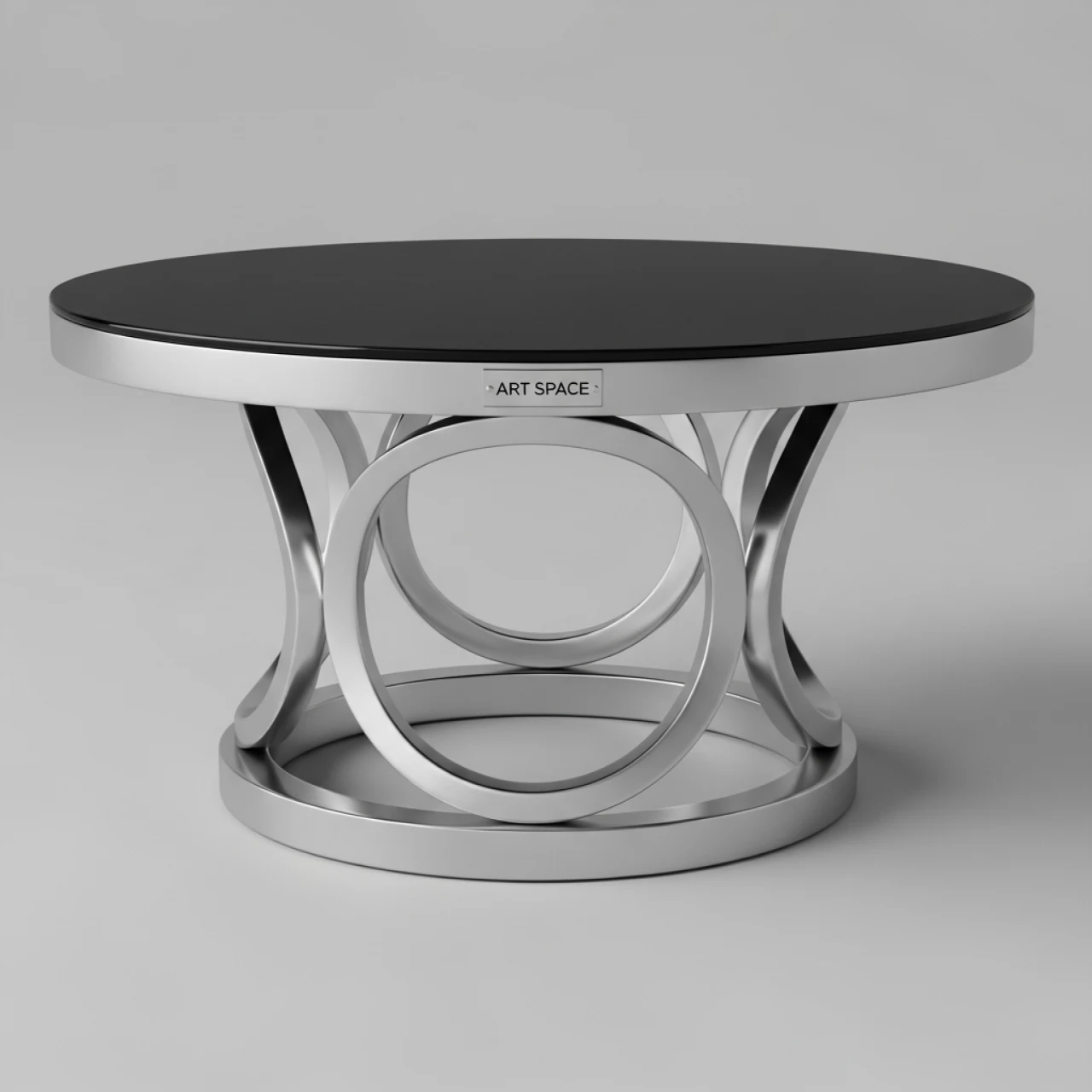 Аренда Журнальный стол Ring серебристый и черный в ледовой арене «Шайба» — ART SPACE
