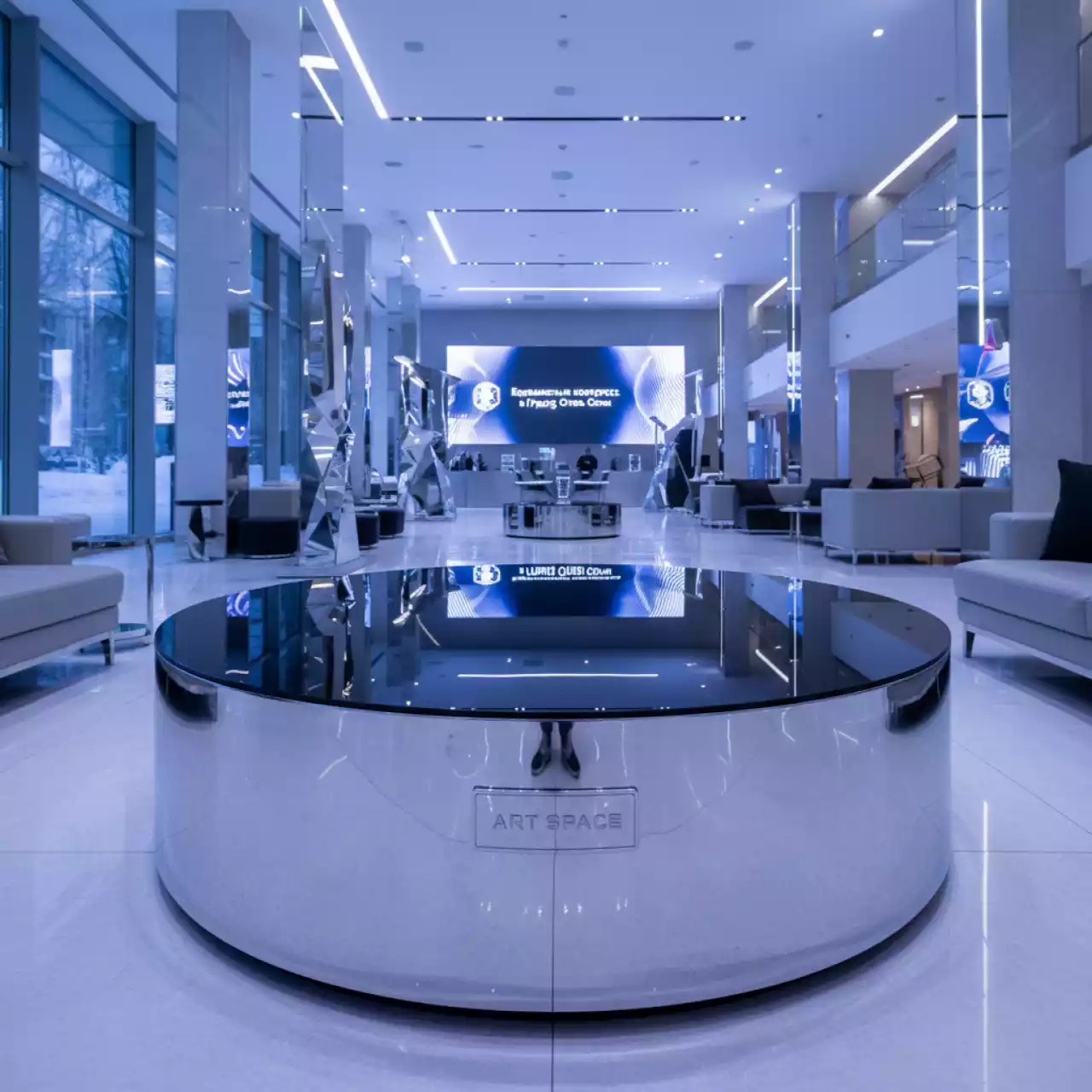 Аренда Журнальный стол Ring silver & black в Гранд Отель Сочи — ART SPACE