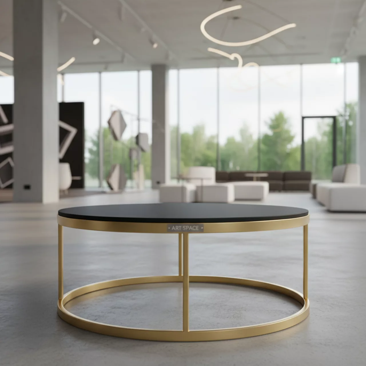 Аренда Журнальный стол Ring золотой и черный в банкетном зале «Дельфин» — ART SPACE