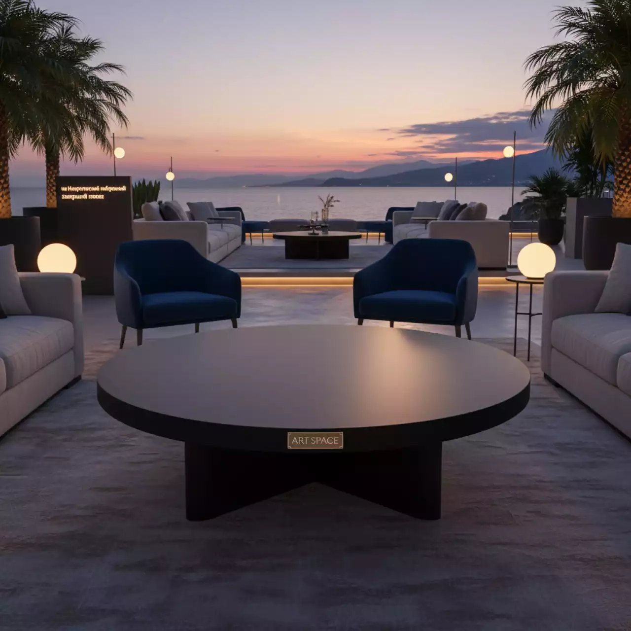 Аренда Журнальный стол Round Black на Имеретинской набережной — ART SPACE