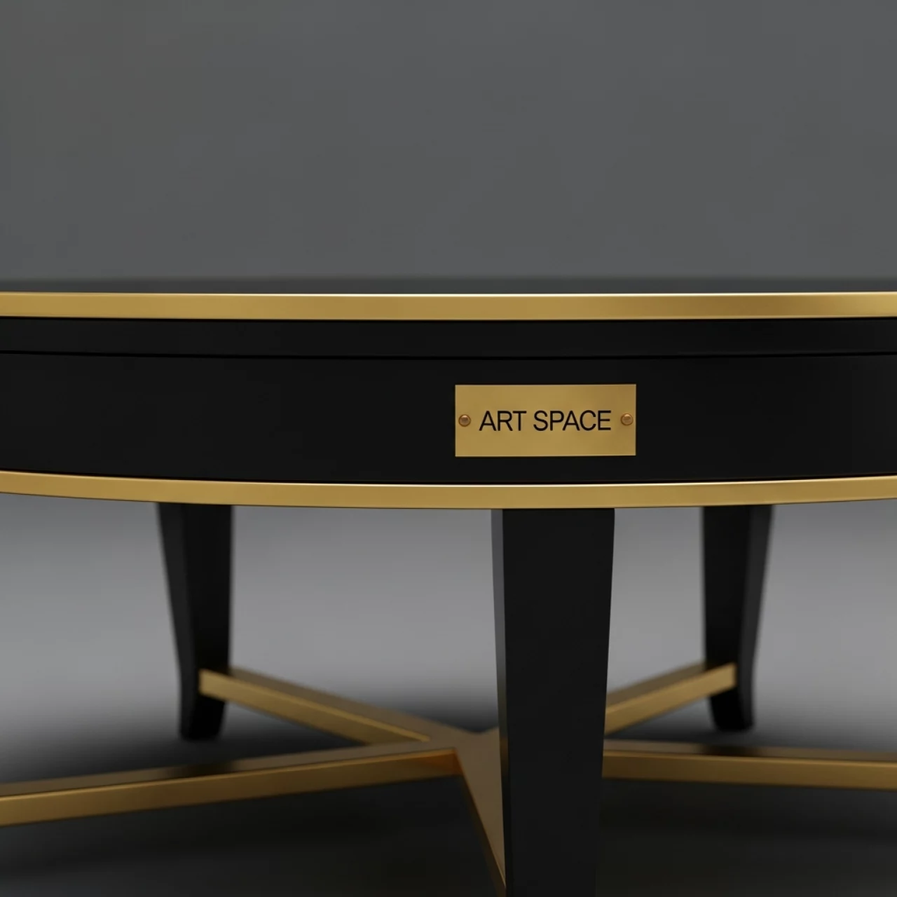 Аренда Журнальный стол Round черный и золотой в ресторане «Магадан» — ART SPACE