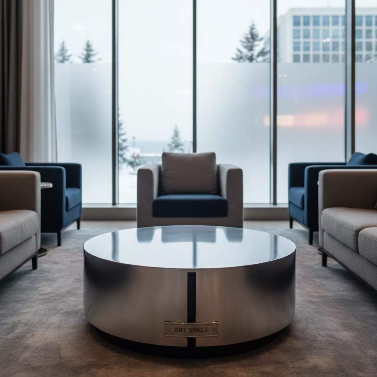 Аренда Журнальный стол Round silver black в Courtyard by Marriott Sochi — ART SPACE