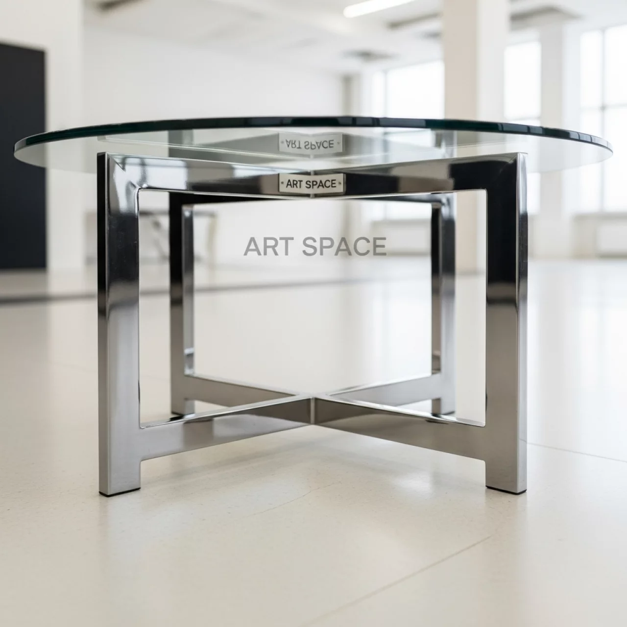 Аренда Журнальный стол серебристый стеклянный в санатории «Металлург» — ART SPACE