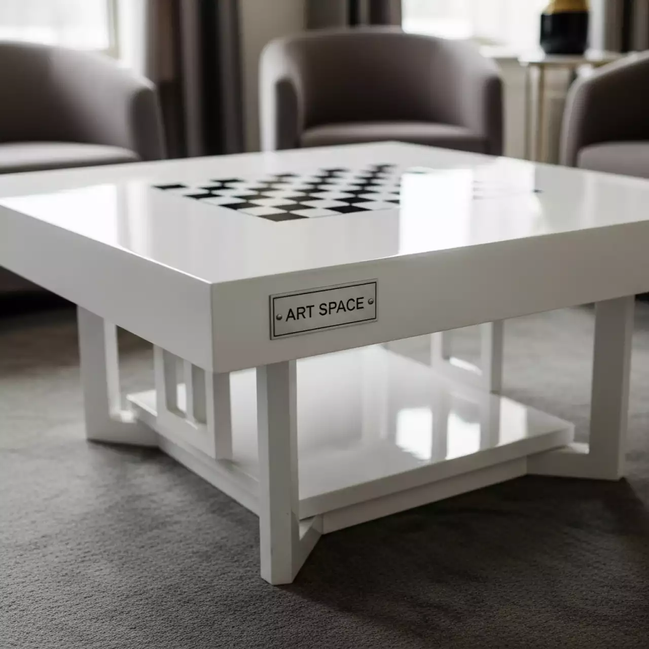 Аренда Журнальный стол шахматы белый в Golden Tulip Rosa Khutor — ART SPACE