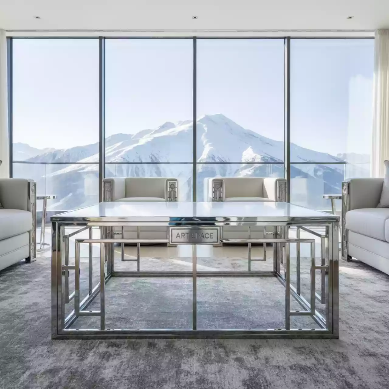 Аренда Журнальный стол silver white на площадке Rosa Peak (2320м) — ART SPACE