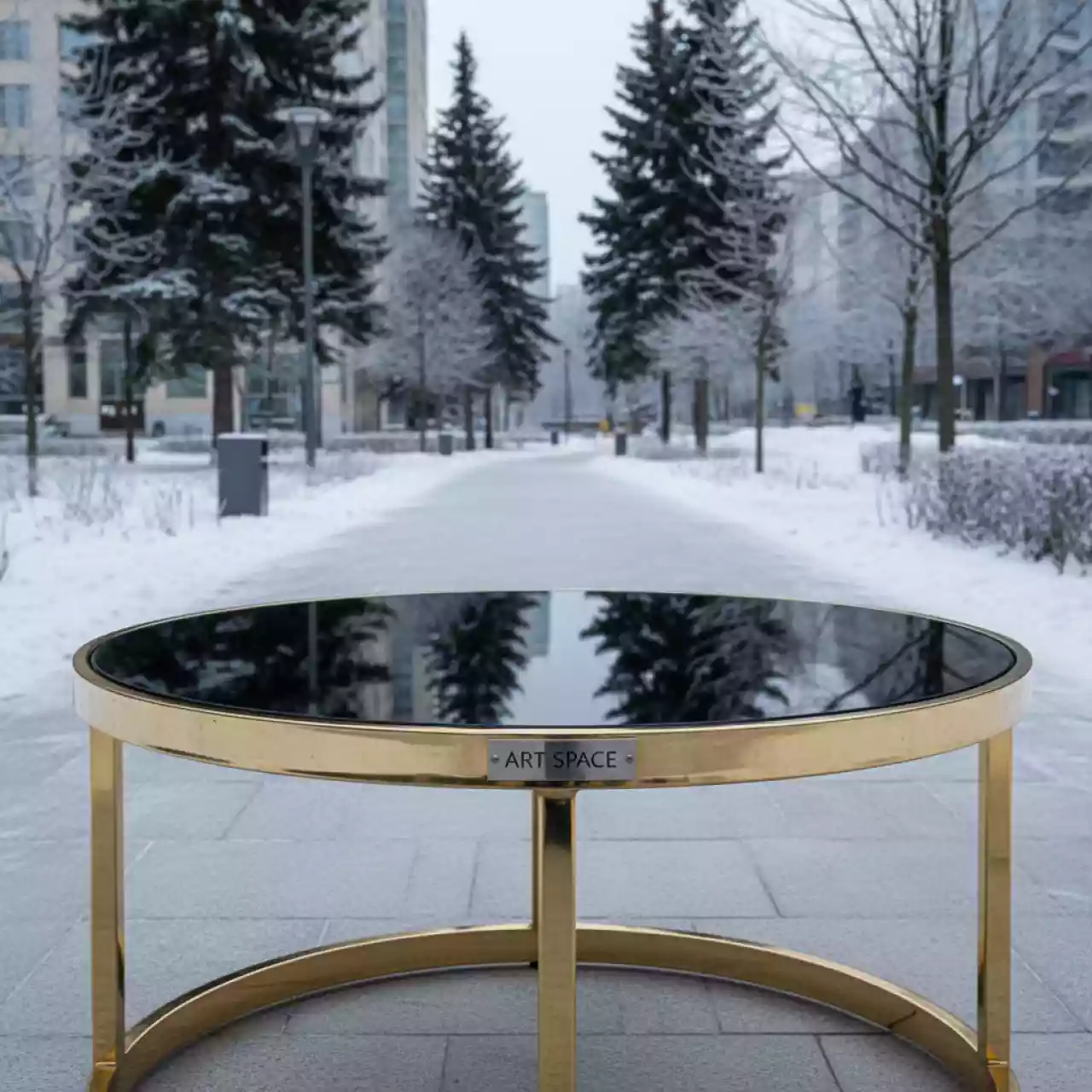 Аренда Журнальный стол Sun 55 gold & black в парке «Ривьера» — ART SPACE