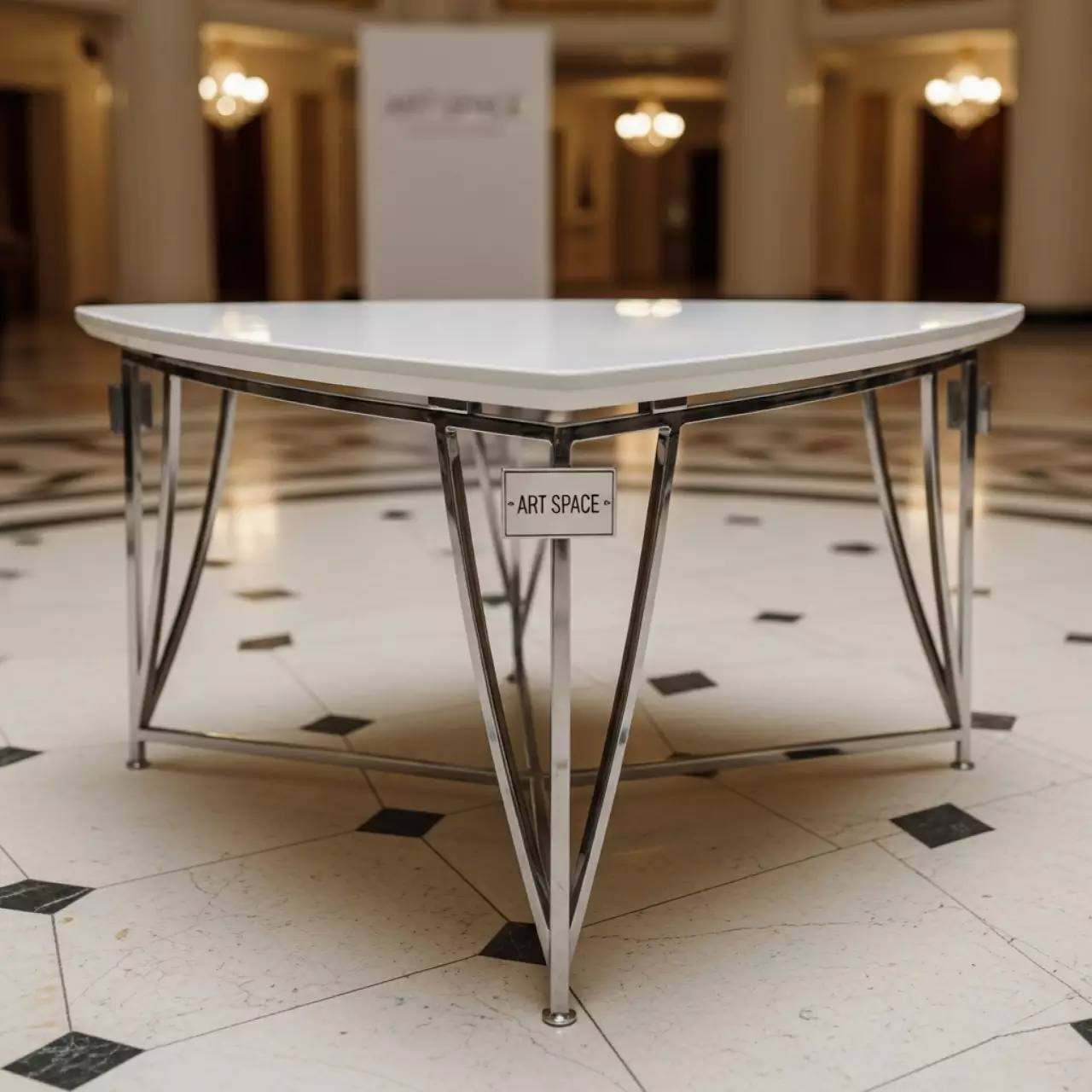 Аренда Журнальный стол Triangle silver white в Зимнем театре — ART SPACE
