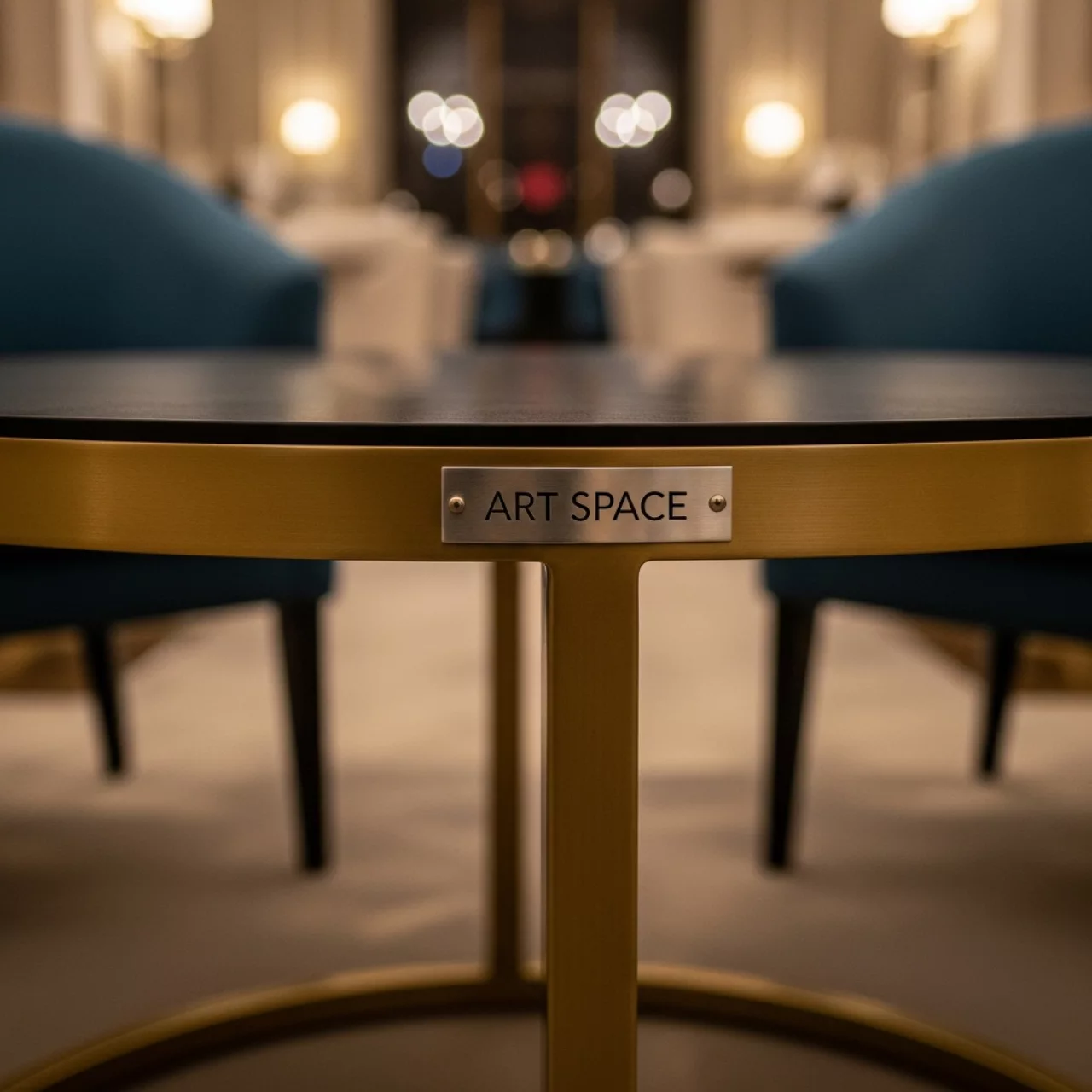 Аренда Журнальный столик Бостон 50х32 золотой в ресторане «Brunello» — ART SPACE