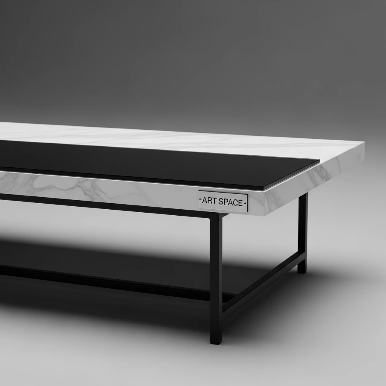 Аренда Журнальный столик Френсис белый мрамор черное стекло в Stella di Mosca — ART SPACE