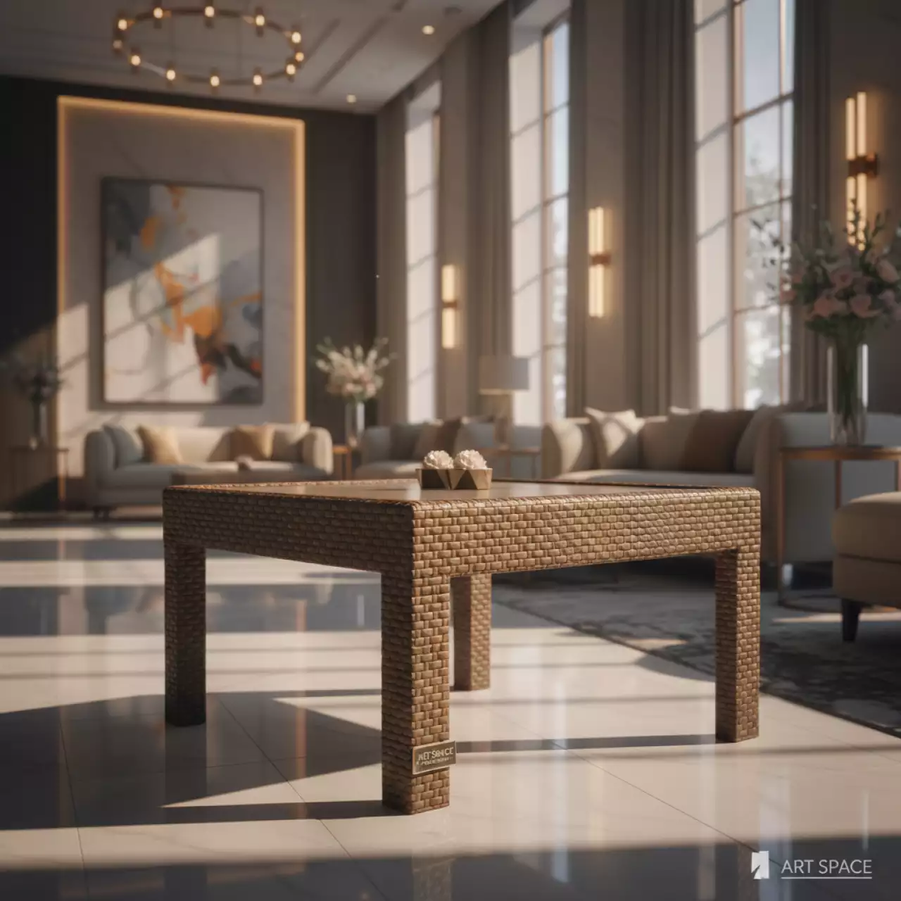 Аренда Журнальный столик из искусственного ротанга YH S4093G 1 brown в отеле «Богатырь» — ART SPACE