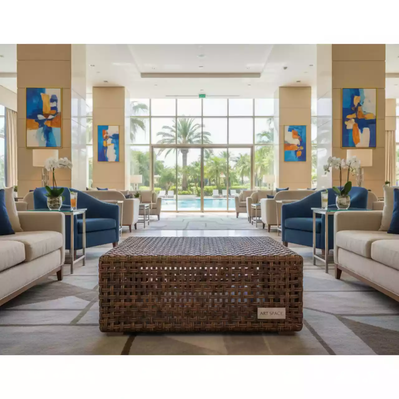 Аренда Журнальный столик Капри плетеный коричневый в Novotel Resort — ART SPACE