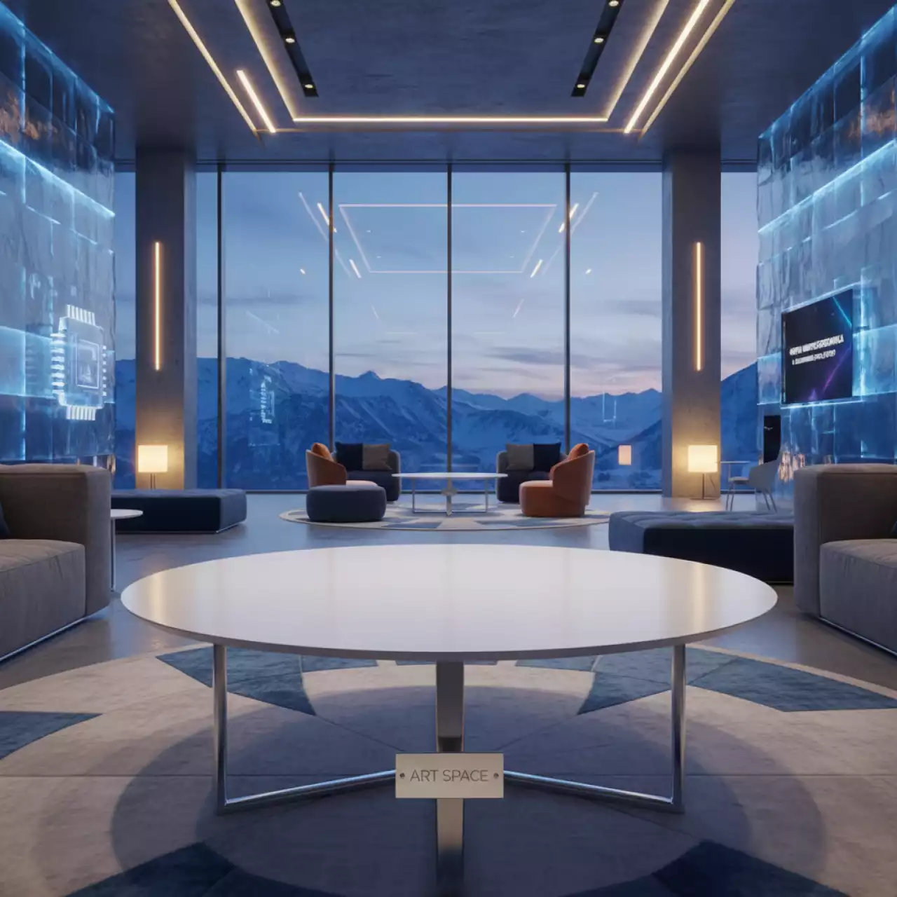 Аренда Журнальный столик Round белый в ледовом дворце «Роза Хутор» — ART SPACE