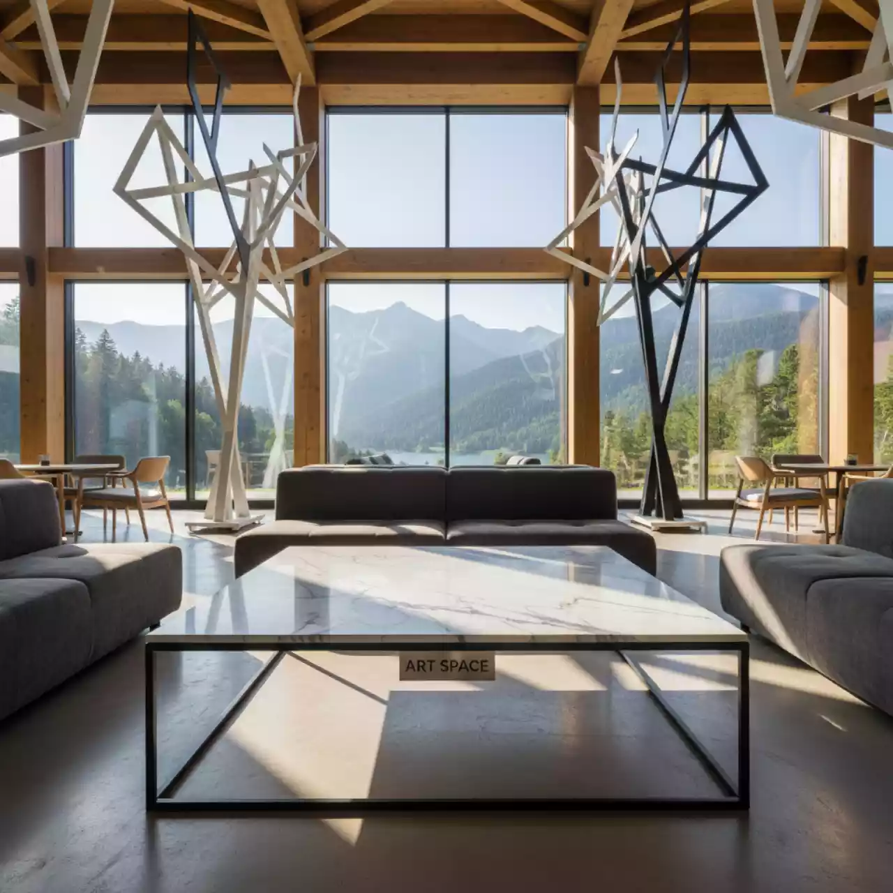 Аренда Журнальный столик Square с мраморной столешницей в Поляна 1389 Отель и Спа — ART SPACE