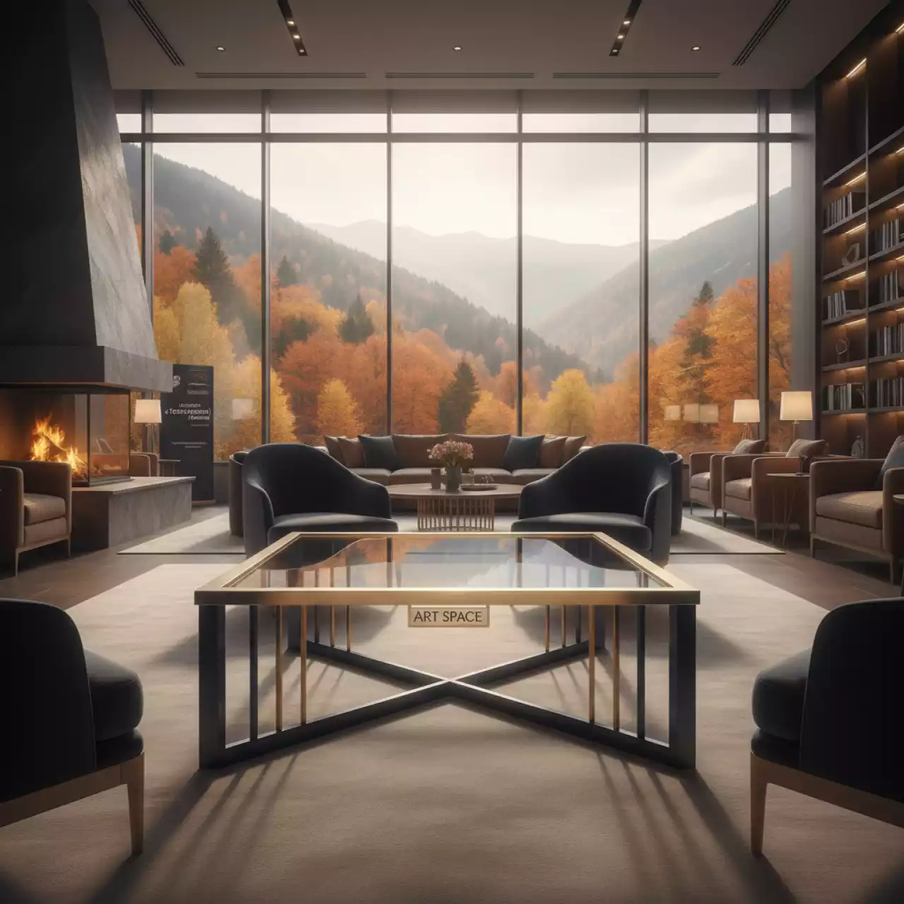 Аренда Журнальный столик Square со стеклянной столешницей на курорте «Газпром» (Альпика) — ART SPACE