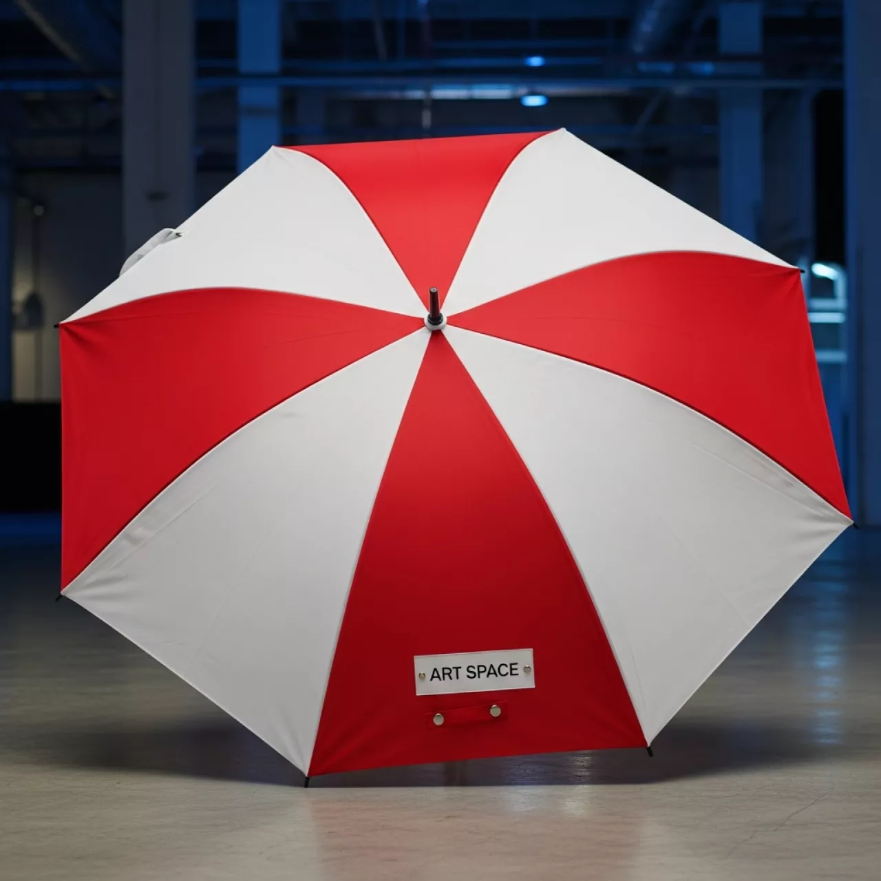 Аренда Зонт для сублимации белый с красными вставками диаметр 130 см в Omega Sirius — ART SPACE