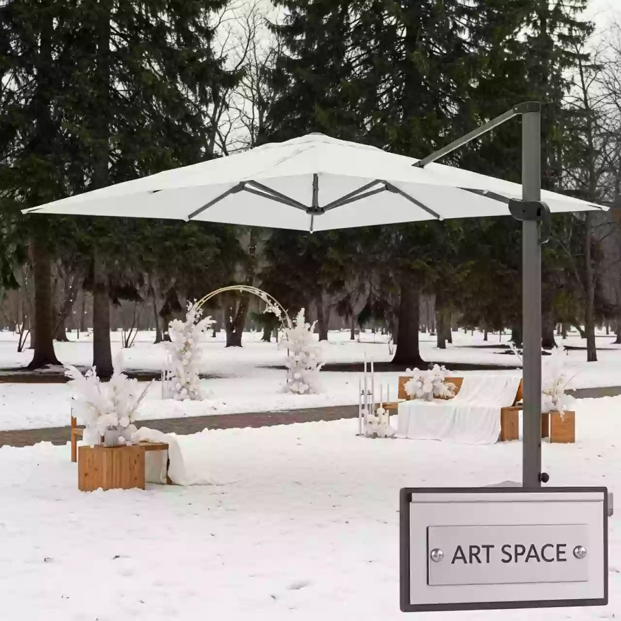 Аренда Зонт Galileo Starwhite 3,5х3,5 м в парке «Ривьера» — ART SPACE