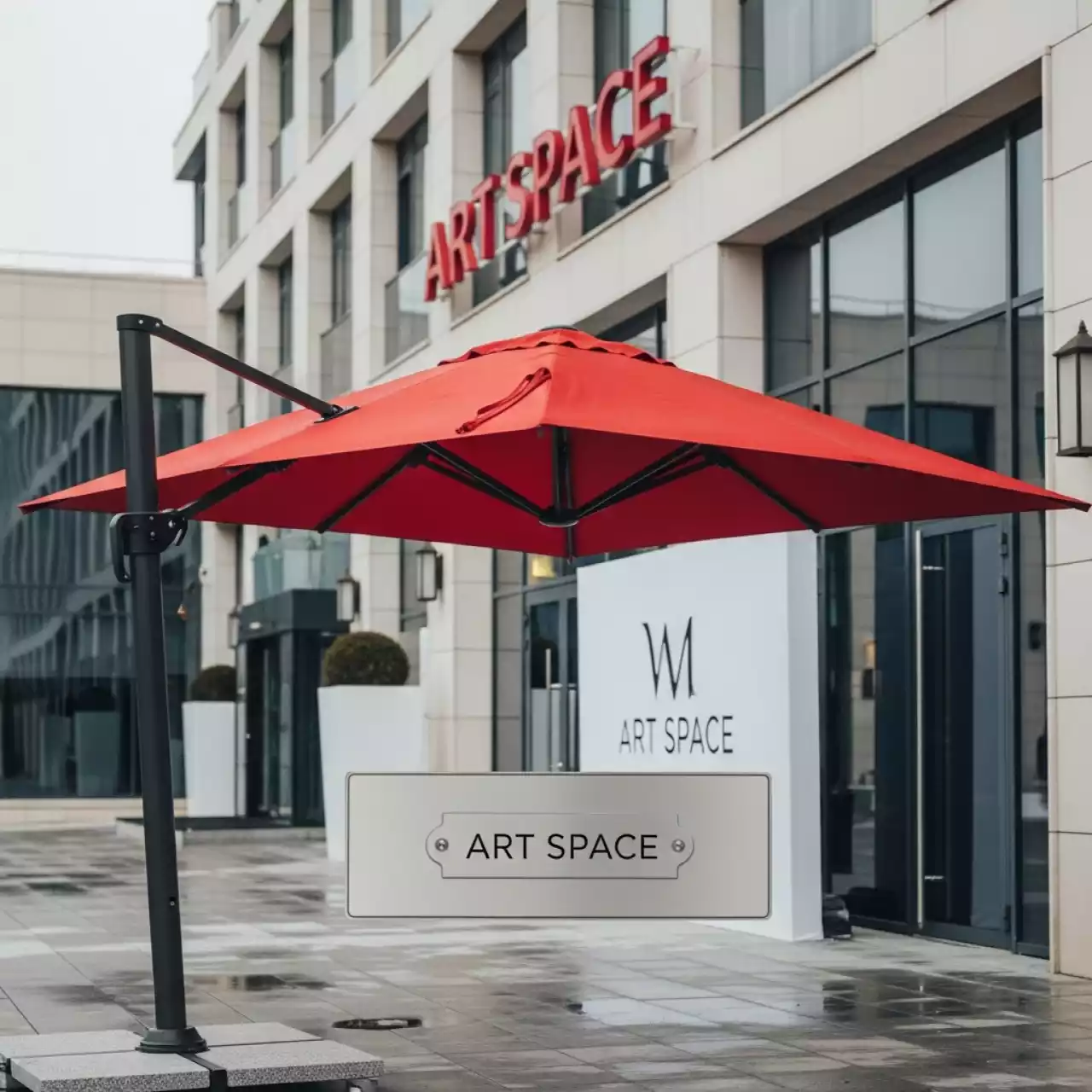 Аренда Зонт красный 300 см в Mercure Сочи Центр — ART SPACE