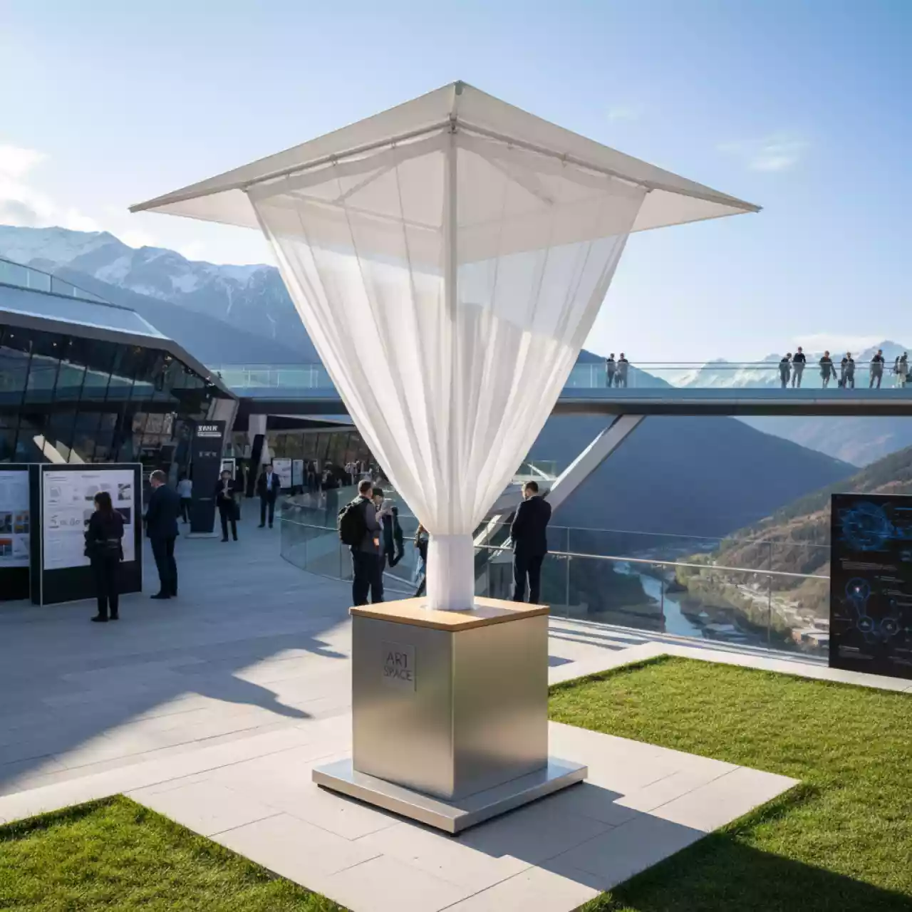 Аренда Зонт квадратный с воланом MISTRAL 300 база в комплекте белый в Skypark Sochi — ART SPACE