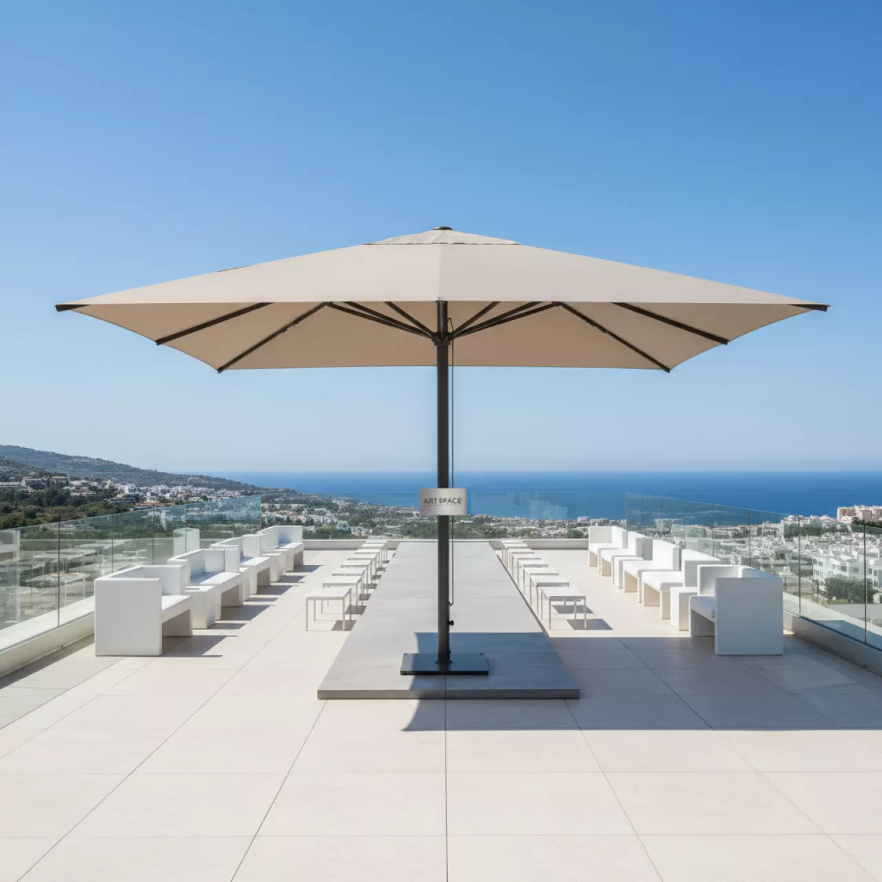 Аренда Зонт Mistral 400 квадратный без волана бежевый в Boutique Hotel PORTUM 1905 — ART SPACE