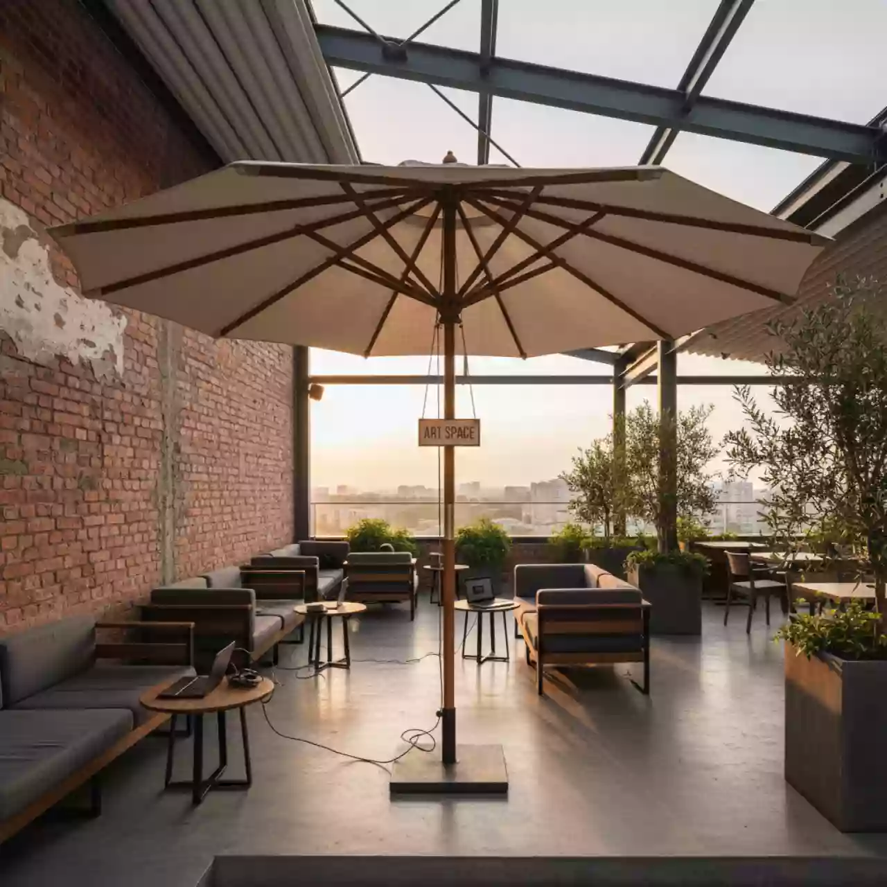 Аренда Зонт пляжный Pagoda Ø2,4 м в ресторане «Баран-Рапан» — ART SPACE