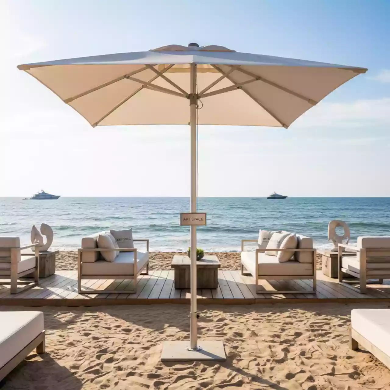 Аренда Зонт пляжный профессиональный Cezanne с клапаном на пляже «Ривьера» — ART SPACE