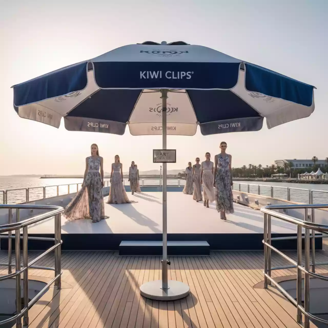 Аренда Зонт пляжный профессиональный Kiwi Clips Ø2 м на VIP-яхте (Имеретинский порт) — ART SPACE