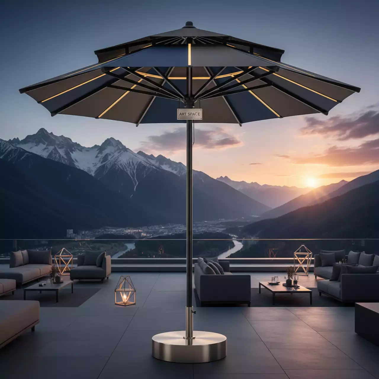 Аренда Зонт пляжный профессиональный Pagoda Ø2,2 м в Гранд Отель Поляна — ART SPACE