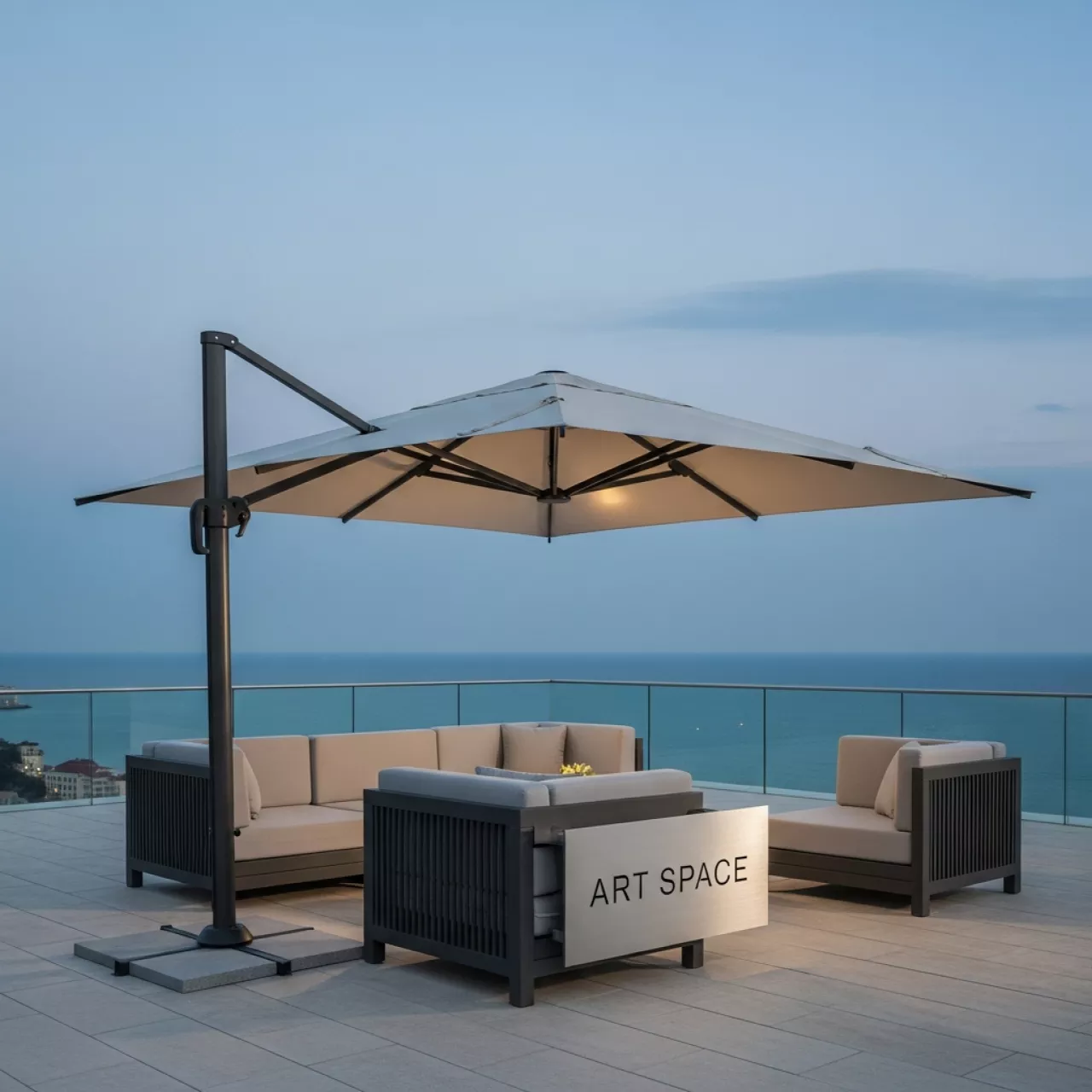 Аренда Зонт профессиональный 3х3 м Fiesole Split в Pullman Sochi Centre — ART SPACE