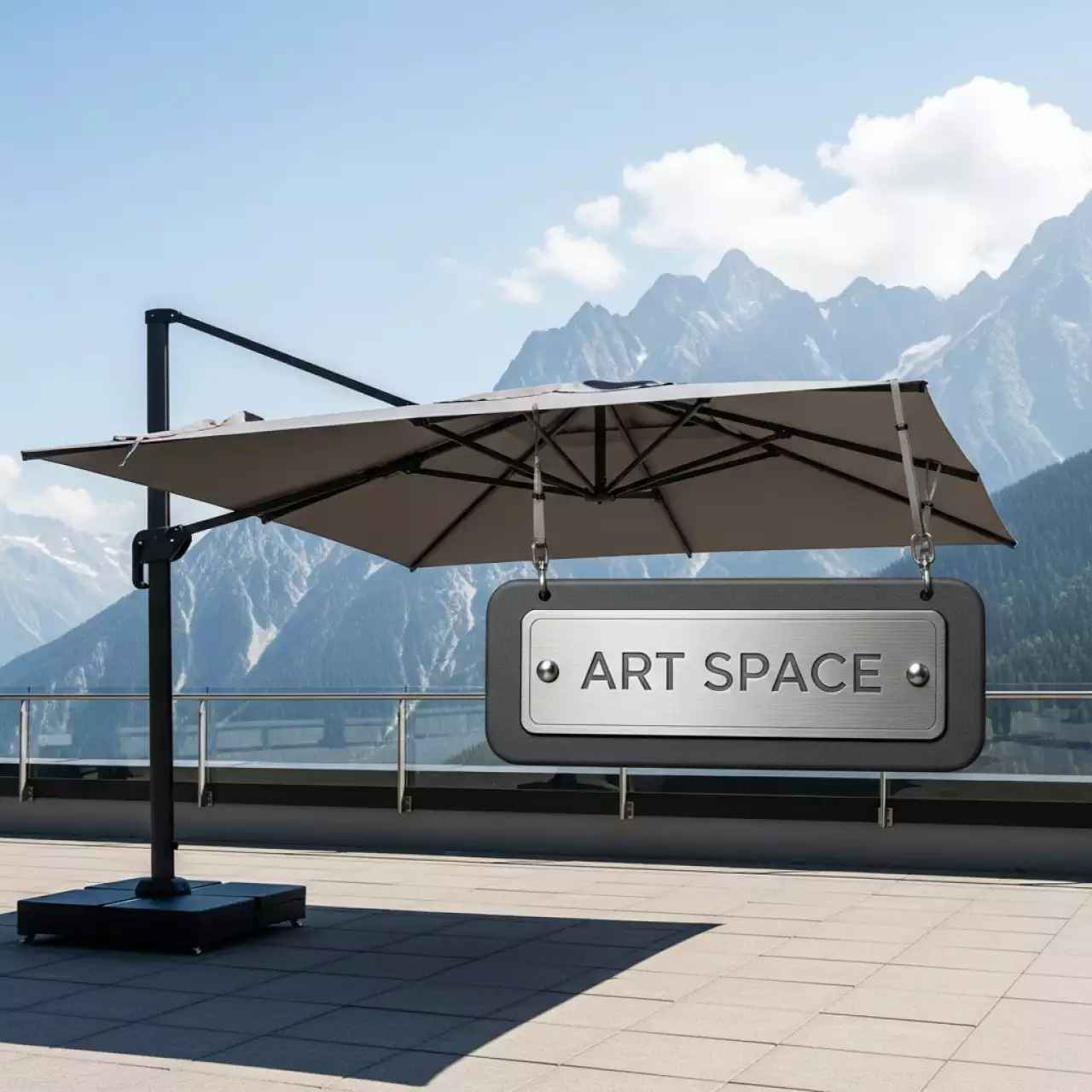 Аренда Зонт профессиональный 3х3 м Napoli Braccio в Поляна 1389 Отель и Спа — ART SPACE