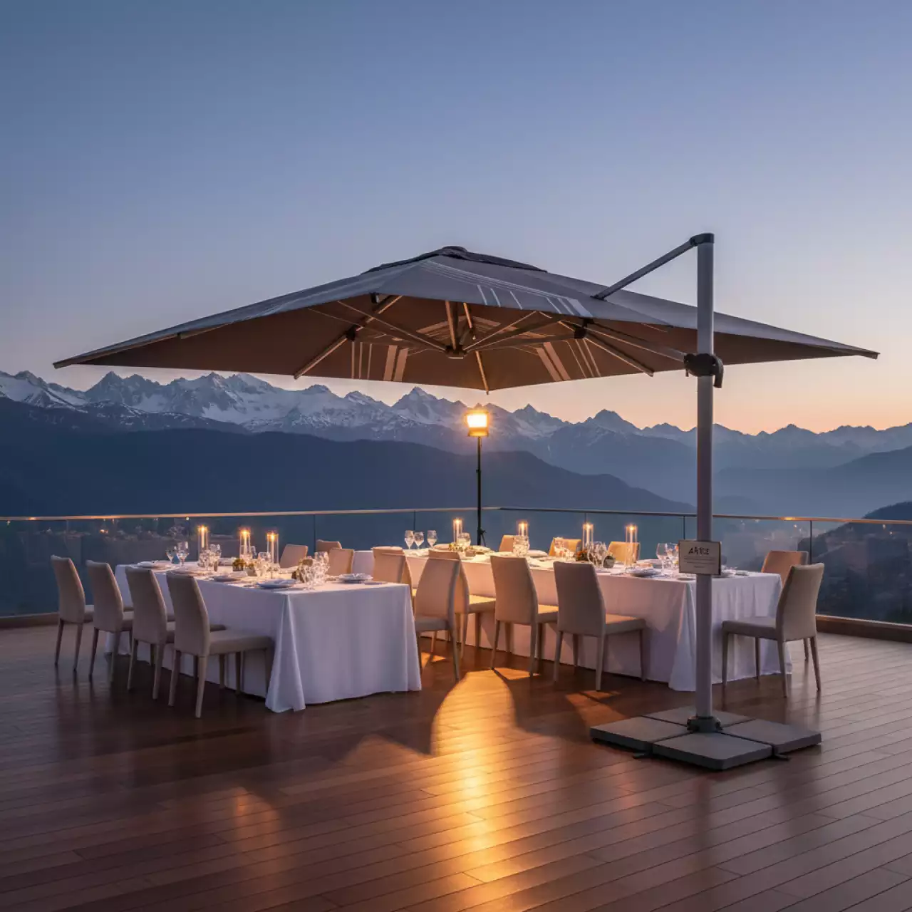 Аренда Зонт профессиональный 3х3 м Palladio Braccio в Rixos Krasnaya Polyana — ART SPACE