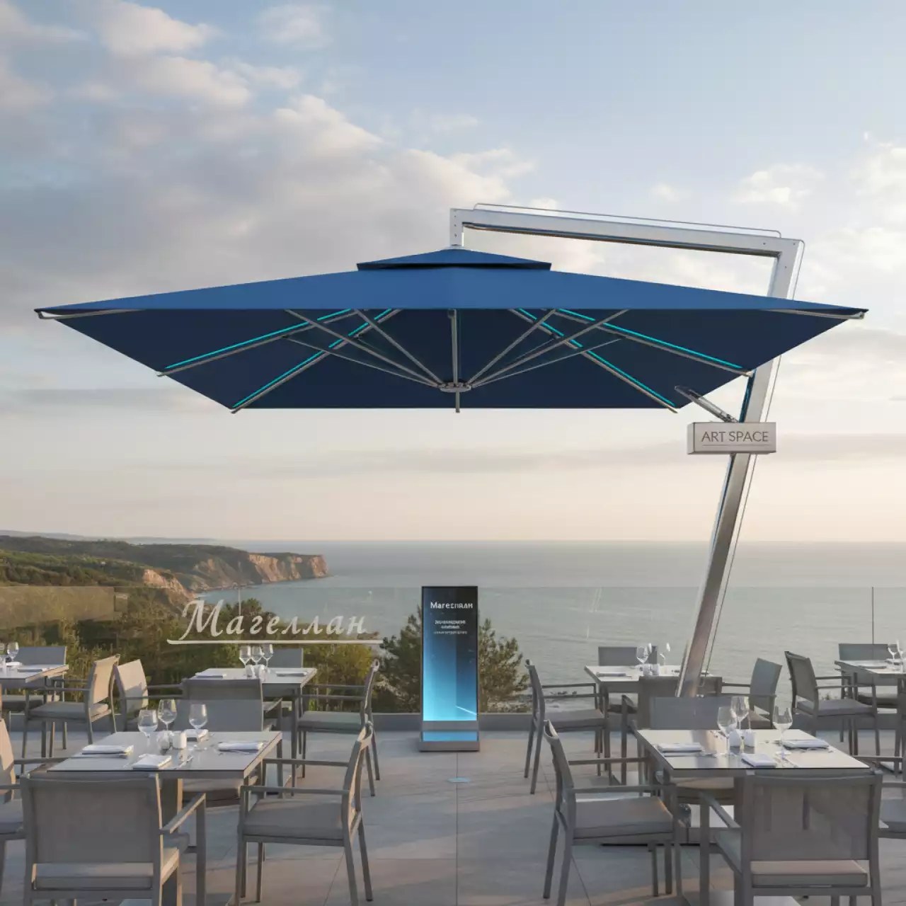 Аренда Зонт профессиональный Amarcord 2х3 м в ресторане «Магеллан» — ART SPACE
