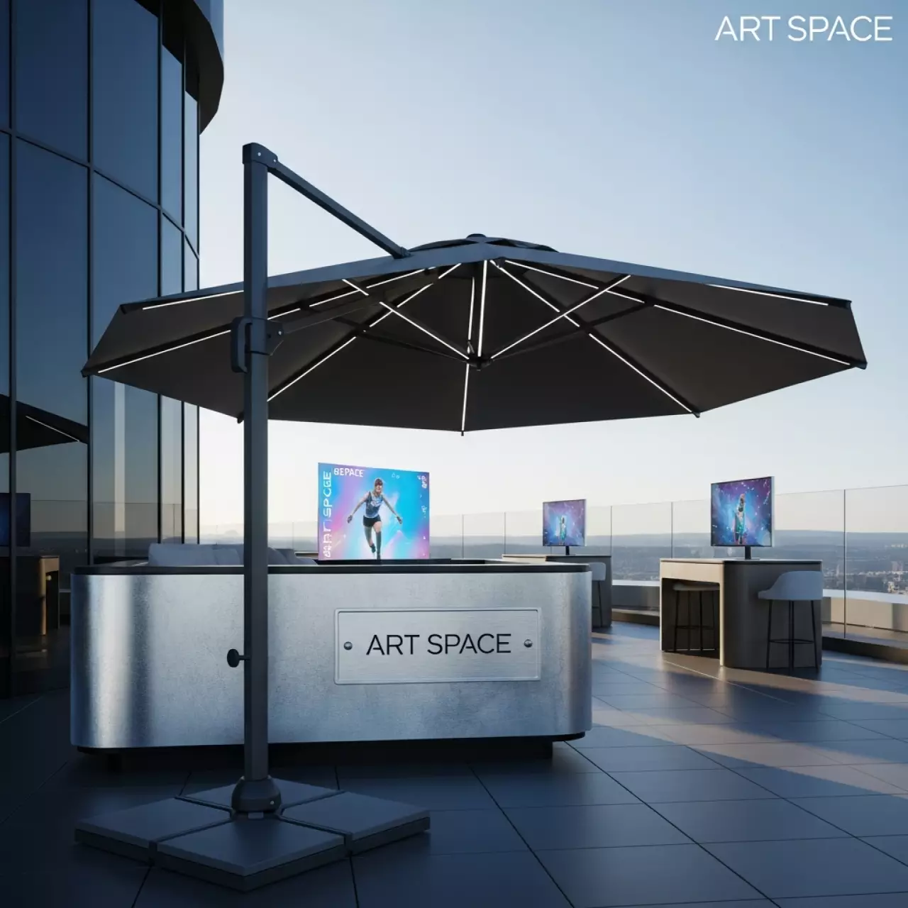 Аренда Зонт профессиональный Arco 3х3 м в ресторане «Магеллан» — ART SPACE