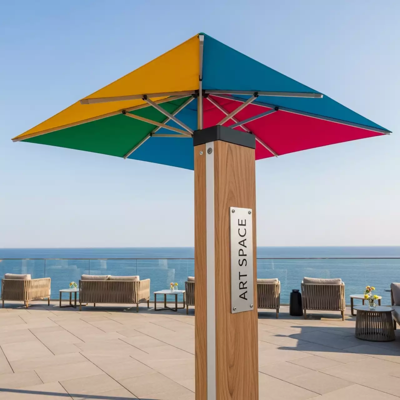 Аренда Зонт профессиональный Astro Timber 2.9х2.9 м в ресторане «Паруса» — ART SPACE