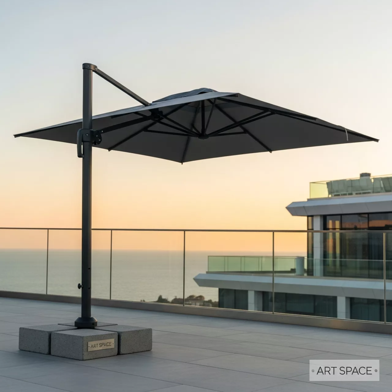 Аренда Зонт профессиональный Banana Plus 3х3 м с плитами в Mercure Сочи Центр — ART SPACE