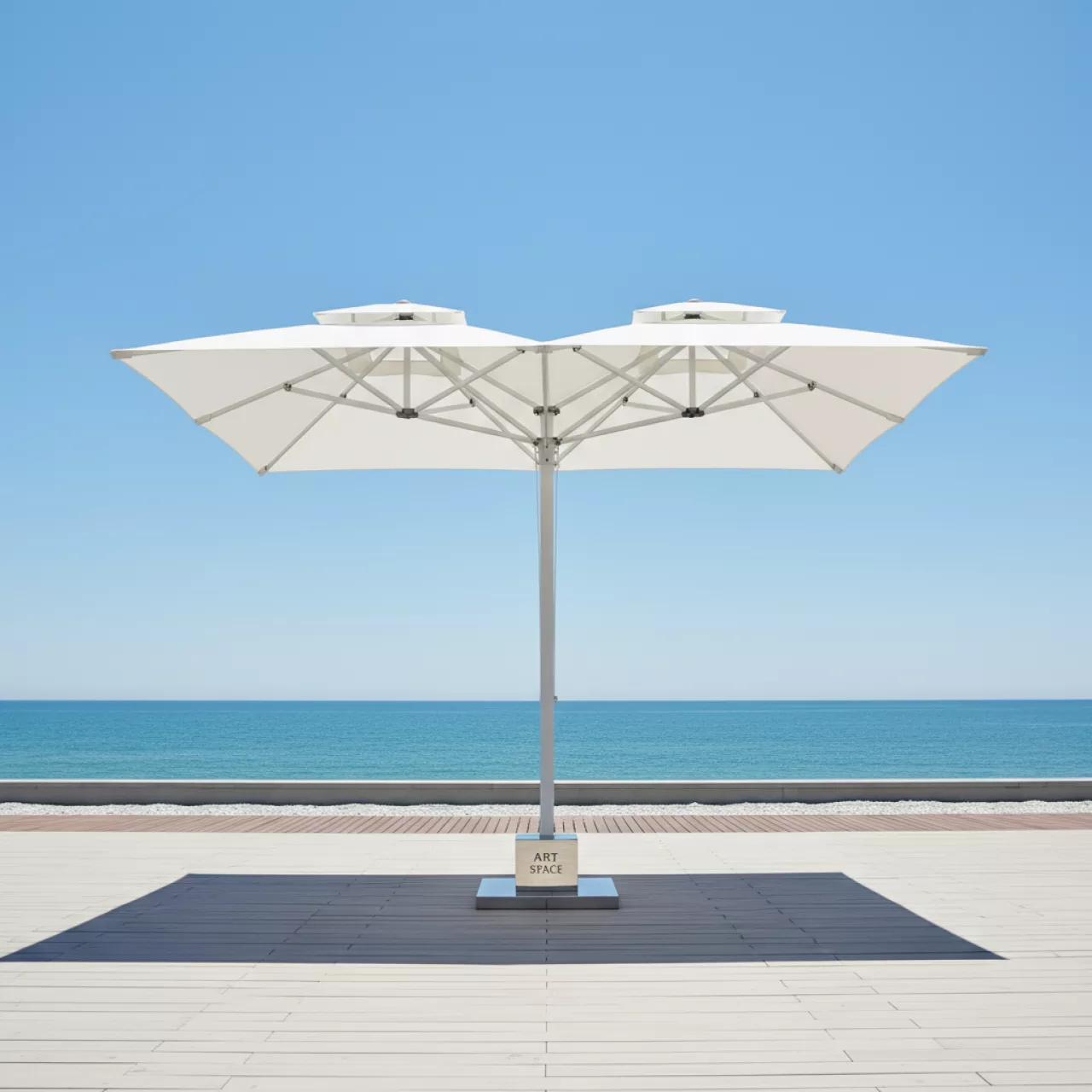 Аренда Зонт профессиональный четырехкупольный 6х6 м Galaxia Quattro Starwhite на Имеретинской набережной — ART SPACE