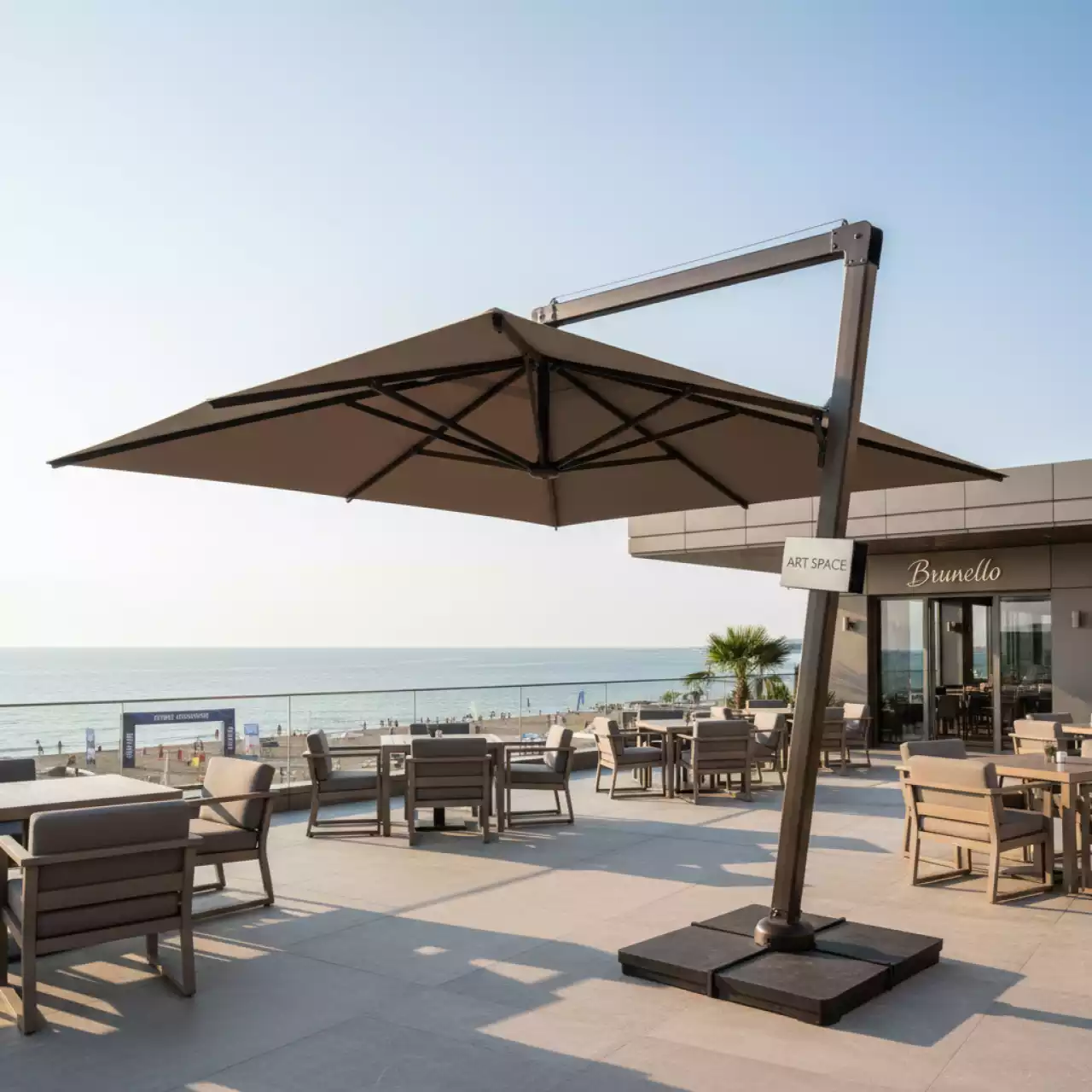 Аренда Зонт профессиональный диаметром 3,5 м Palladio Braccio в ресторане «Brunello» — ART SPACE