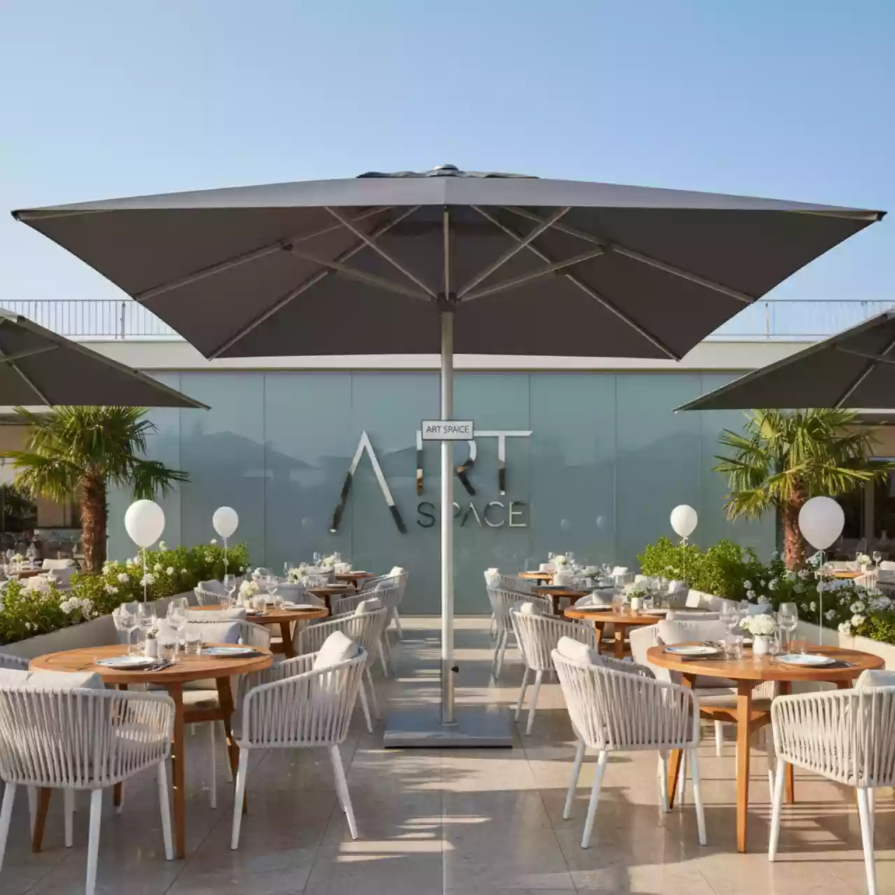 Аренда Зонт профессиональный Fiesole Split 3х4 м в ресторане «Баран-Рапан» — ART SPACE