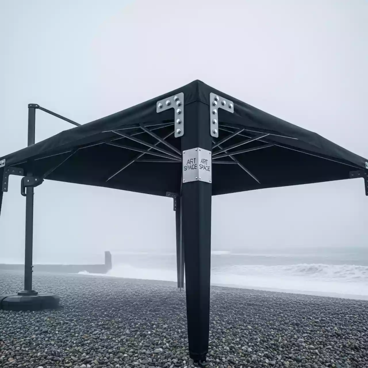 Аренда Зонт профессиональный Galileo Dark 3,5х3,5 м на пляже «Ривьера» — ART SPACE