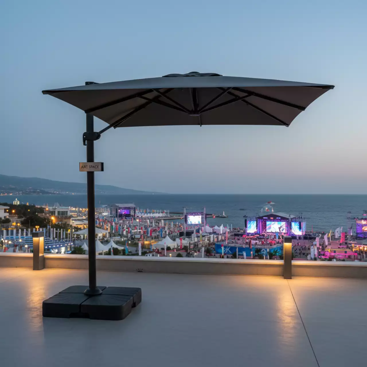 Аренда Зонт профессиональный Galileo Dark 3.5х3.5 м в ресторане «Sanremo» — ART SPACE