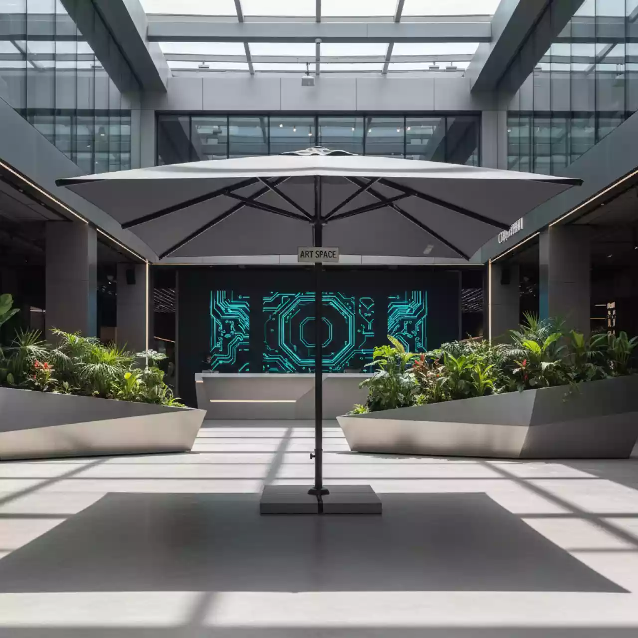 Аренда Зонт профессиональный Lido Dark диаметром 2,5 м в ресторане «Сыроварня» — ART SPACE