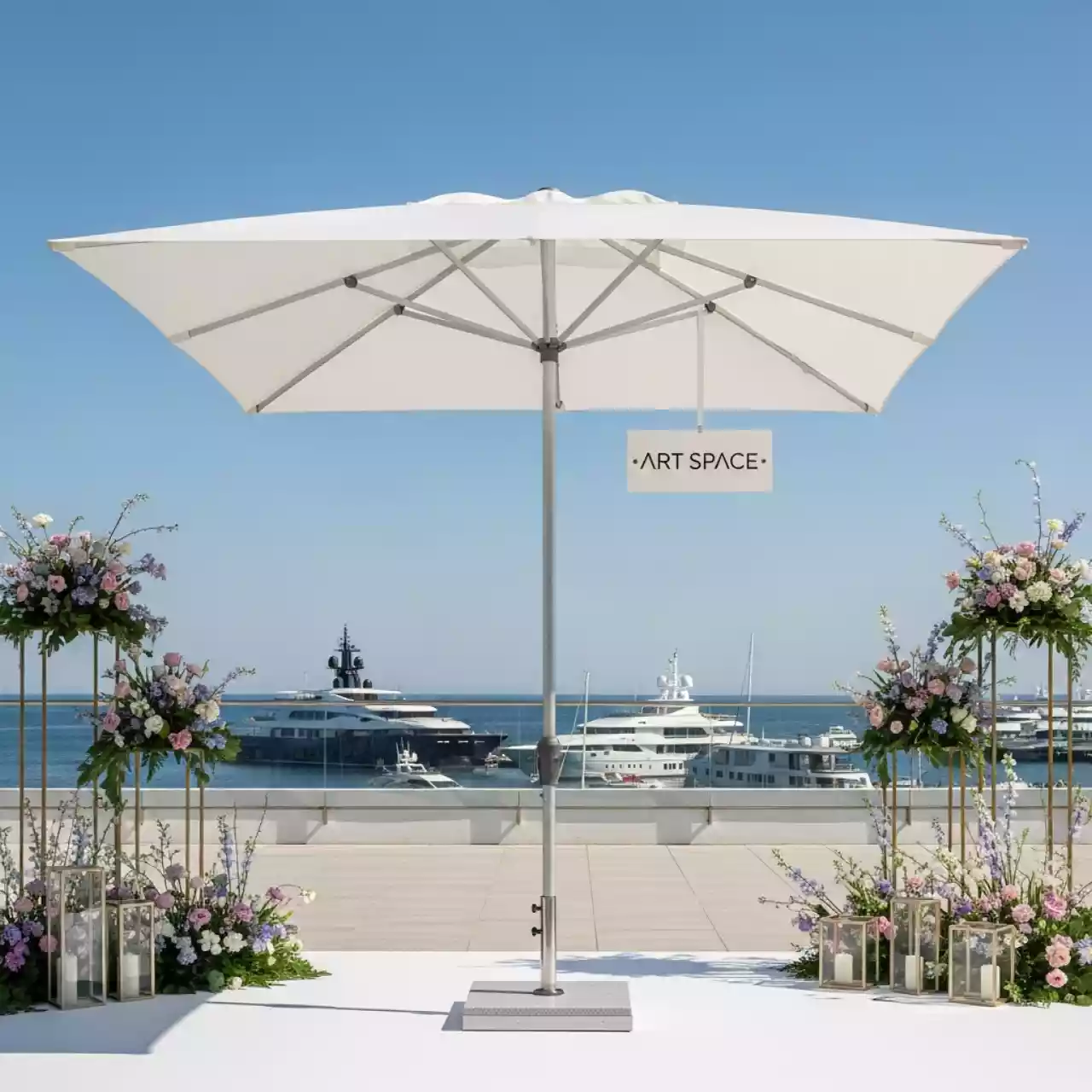 Аренда Зонт профессиональный Lido Starwhite 2.1х2.1 м в зале «Чайка» (Морпорт) — ART SPACE