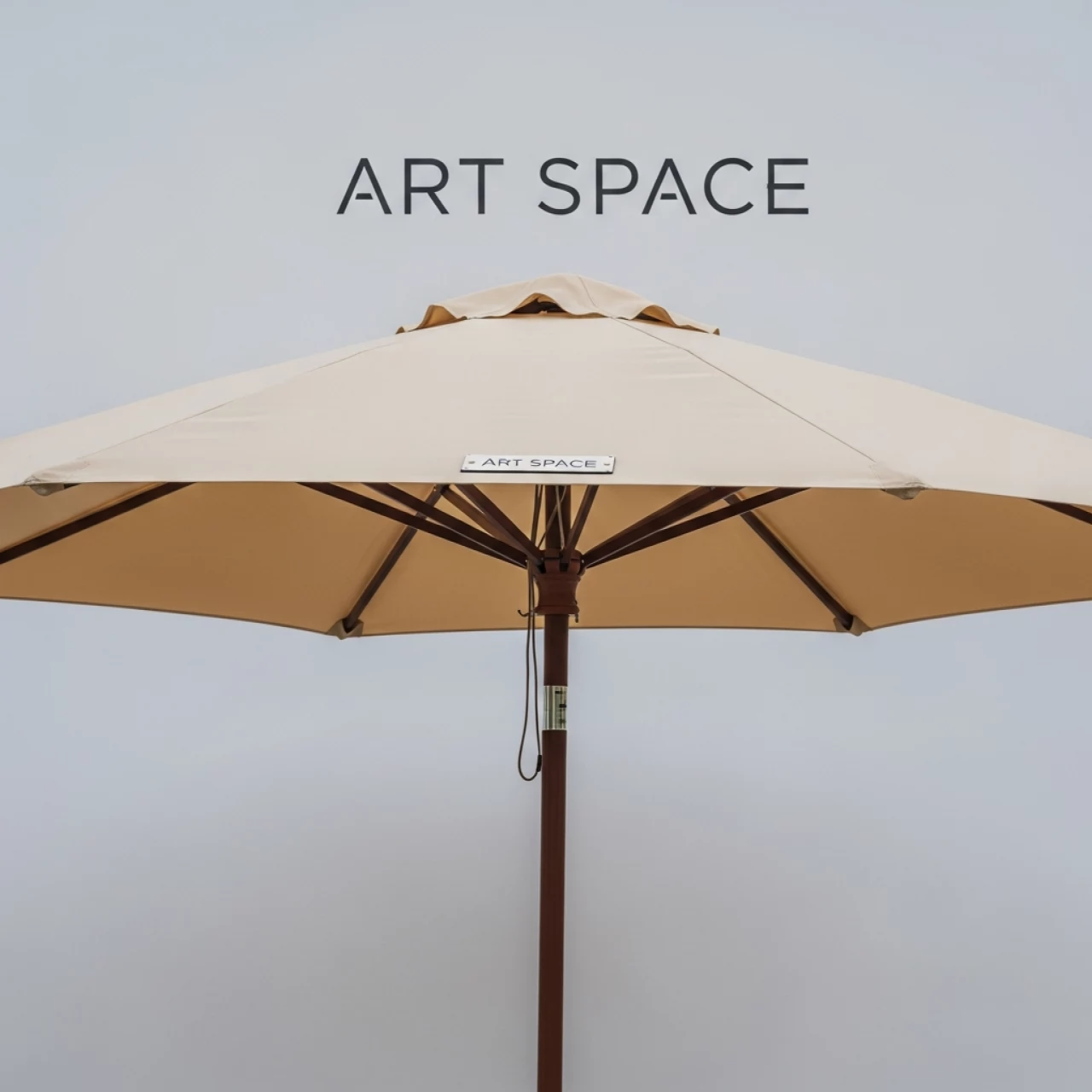 Аренда Зонт с центральной опорой Стандарт 60 круглый бежевый ткань Oxford 600D диаметр 3,5 м на пляжных клубах Хосты — ART SPACE