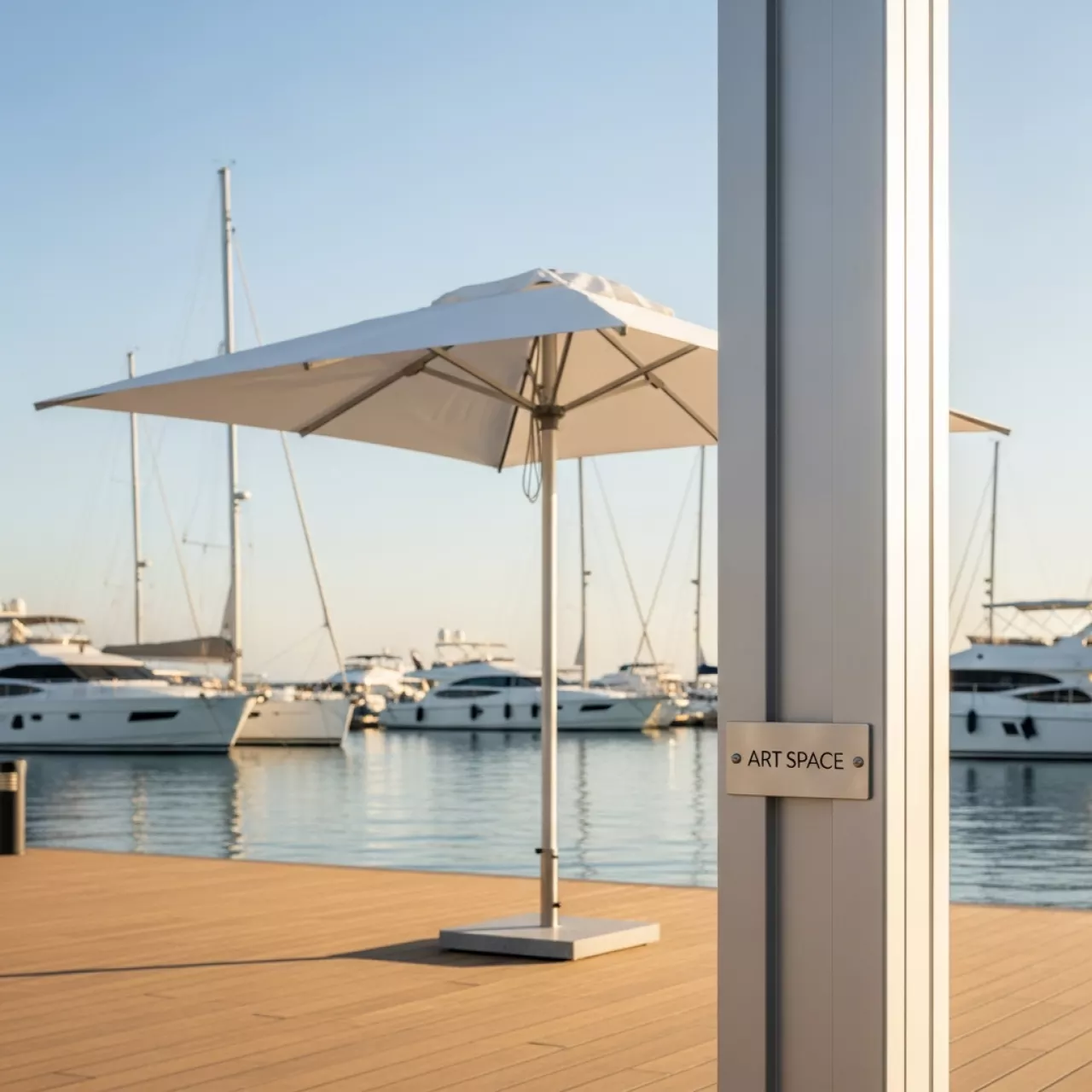 Аренда Зонт садовый белый на парусной регате (Сочи) — ART SPACE