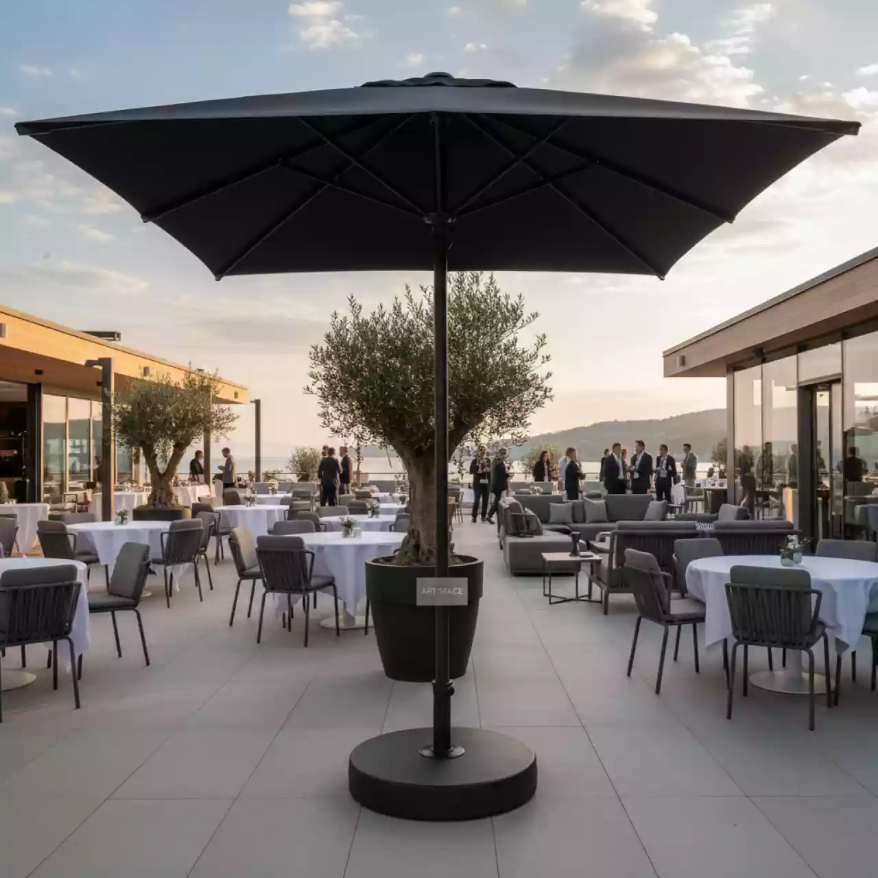 Аренда Зонт садовый OUTDOOR Монако черный в ресторане «Sanremo» — ART SPACE