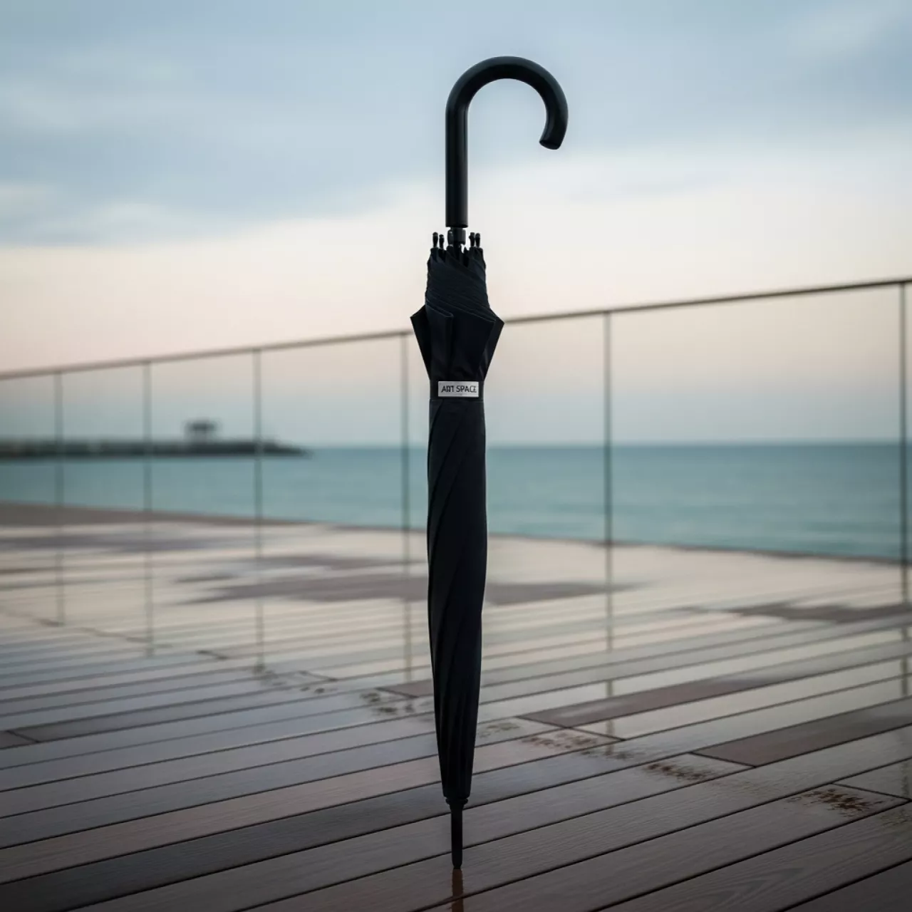 Аренда Зонт трость черный XXXL в пляжном комплексе VinoGrad — ART SPACE