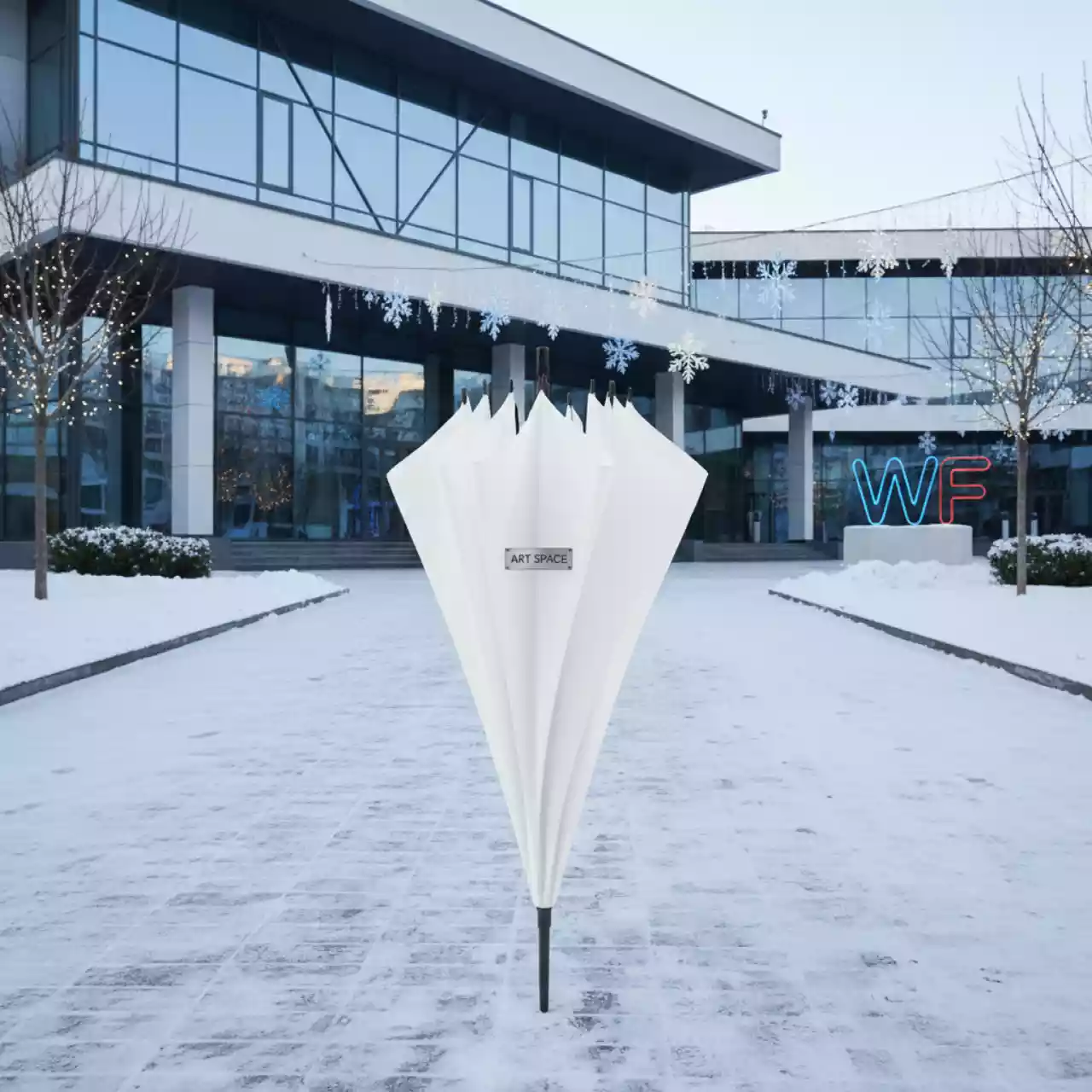 Аренда Зонт трость Радуга белый диаметром 104 см в санатории «Заполярье» — ART SPACE