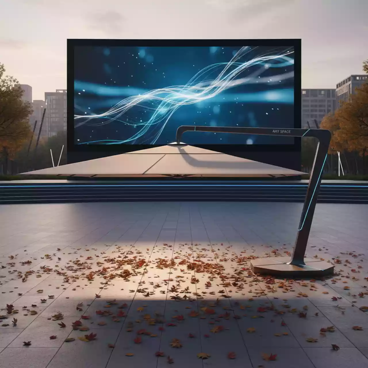 Аренда Зонт угловой 240х330 см бежевый на Медальной площади — ART SPACE